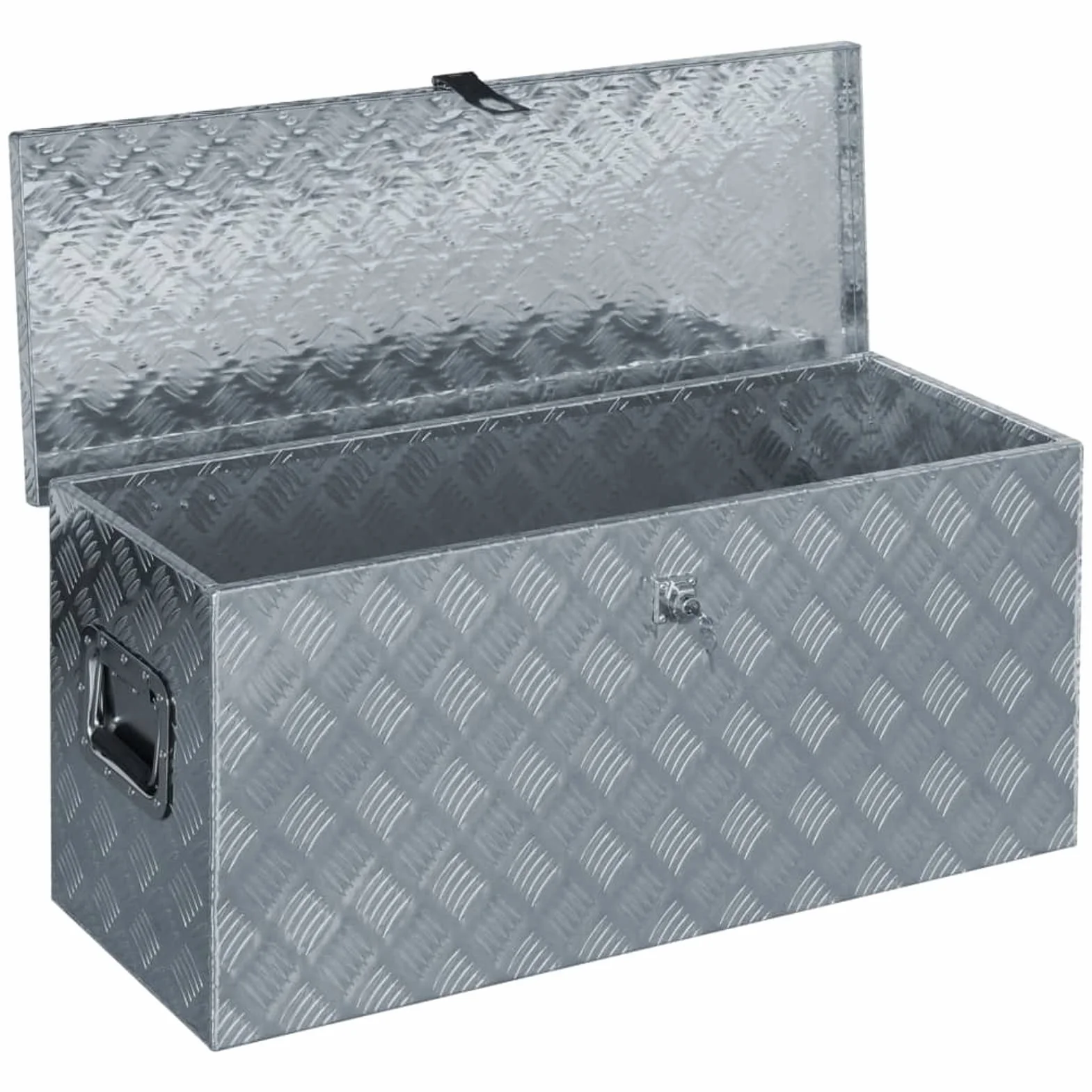 ShGaxin Aluminiowa skrzynka 90,5x35x40 cm srebrna, metalowa skrzynka narzędziowa, skrzynka narzędziowa, aluminiowa skrzynka 142940
