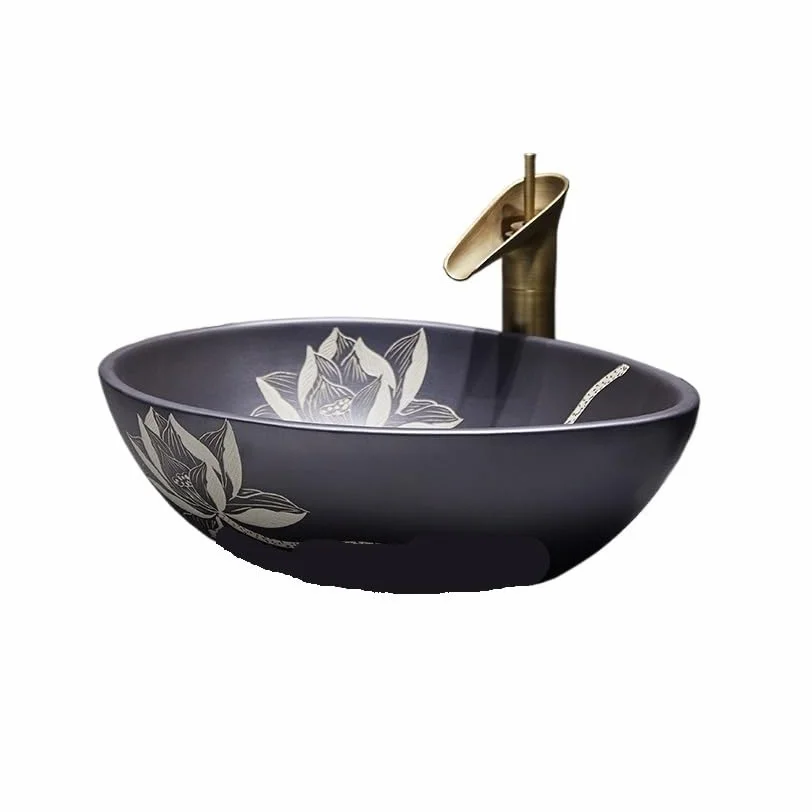 Zlewozmywak naczyniowy Umywalka nablatowa porcelanowa, ceramiczna, łazienkowa z kranem i odpływem