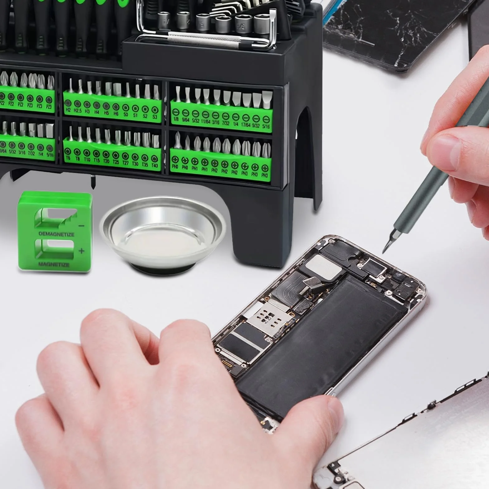Zestaw Śrubokrętów Wytrzymały Magnetyczny Komplet Narzędzi Z Etui | Komplet Śrubokrętów Do Napraw Domowych Przemysłowego Wytwarzania Instalacji Elektrycznych Inżynierów Napraw