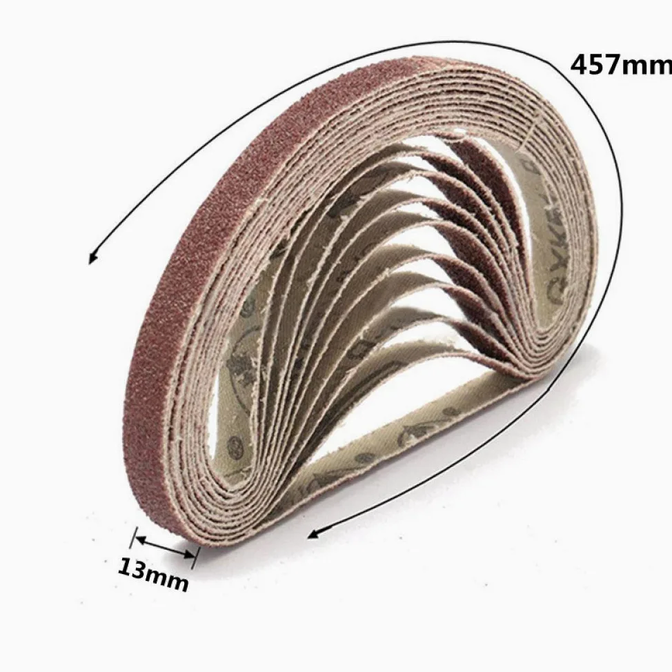 50 sztuk 13 * 457MM taśmy szlifierskie 40-800 ziarnistości papier ścierny taśma ścierna do szlifierki narzędzie ścierne drewno do polerowania metalu, 180,13x457mm