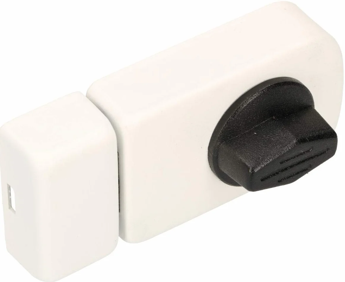 KOTARBAU® Dodatkowy zamek 50 mm, 3 kolory z cylindrem zewnętrznym, różne zamykanie, zamek skrzynkowy, zamek do drzwi zamek do drzwi, zamek do skrzynki (biały)