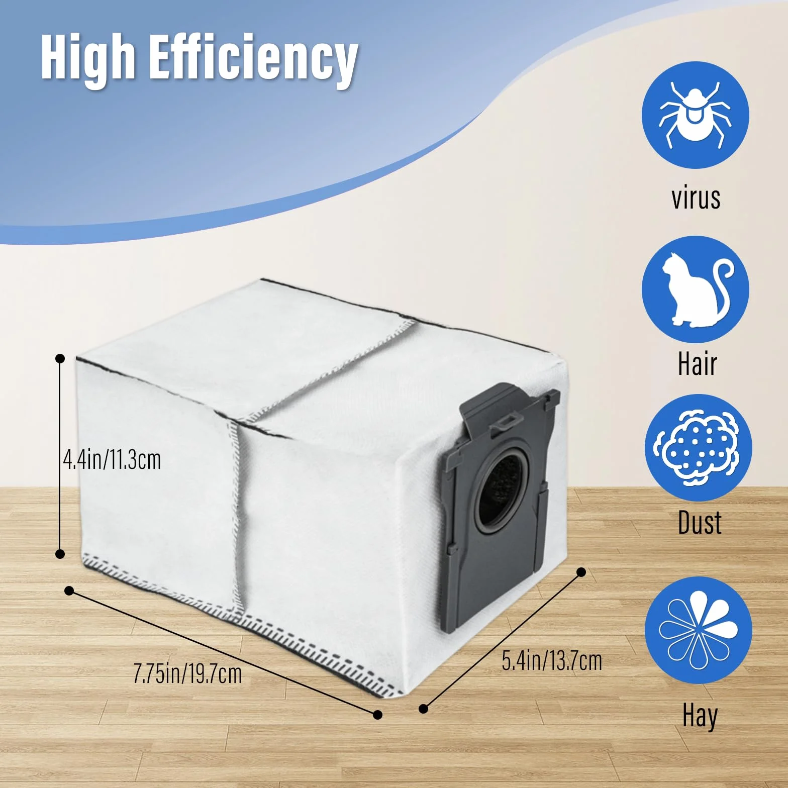 10 worków do odkurzacza kompatybilnych z Dreame X40 Ultra/X50 Ultra/L10s Ultra Gen 2/L10s Pro Ultra Heat/D10 Plus Gen 2 – części zamienne o pojemności 3,2 l i pyłoszczelna konstrukcja