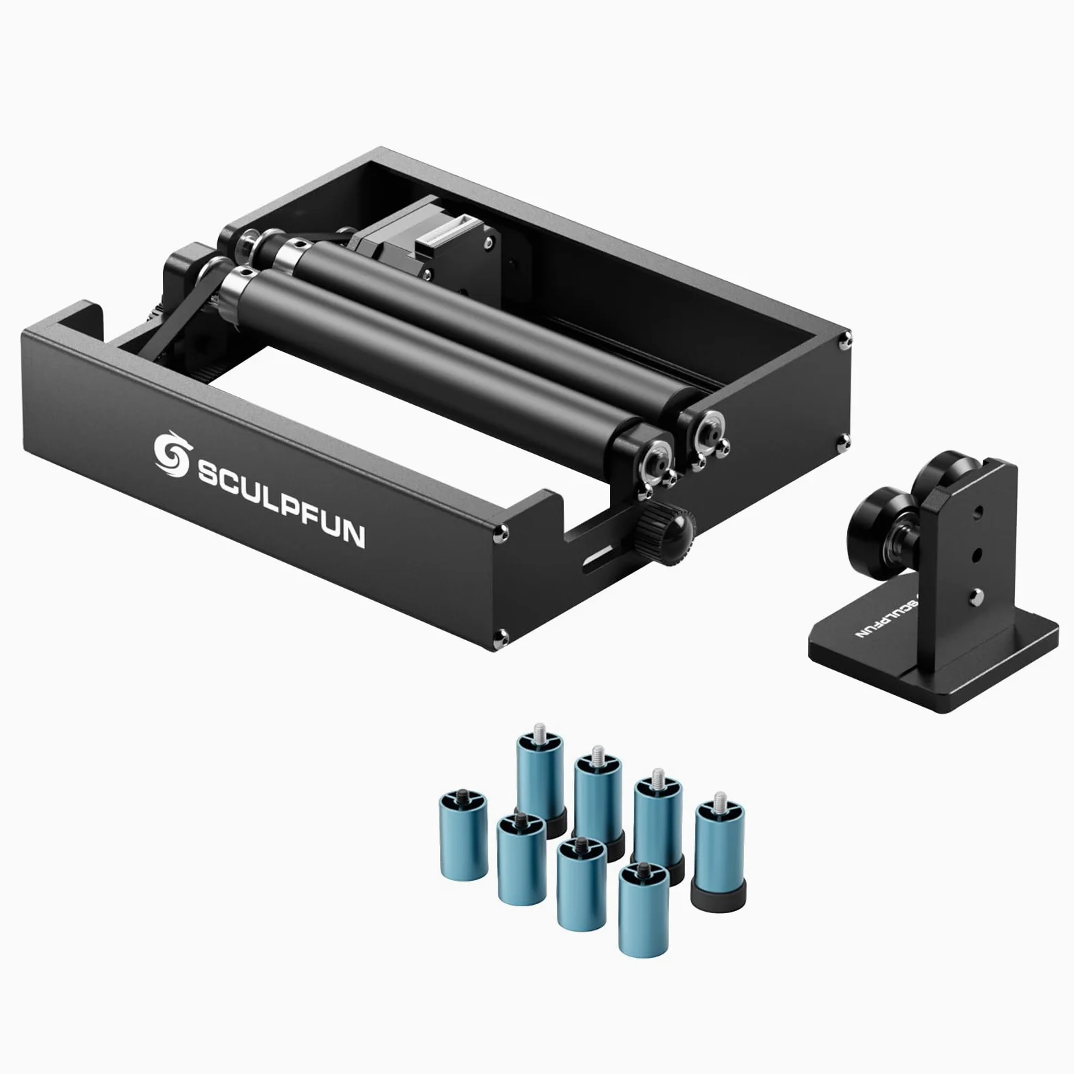 SCULPFUN RA Mini laserowa rolka rotacyjna do maszyn do grawerowania laserowego C1, iCube, iCube Pro, iCube Pro Max i iCube Ultra, rolka do grawerowania cylindrycznych obiektów, bezstopniowa regulacja