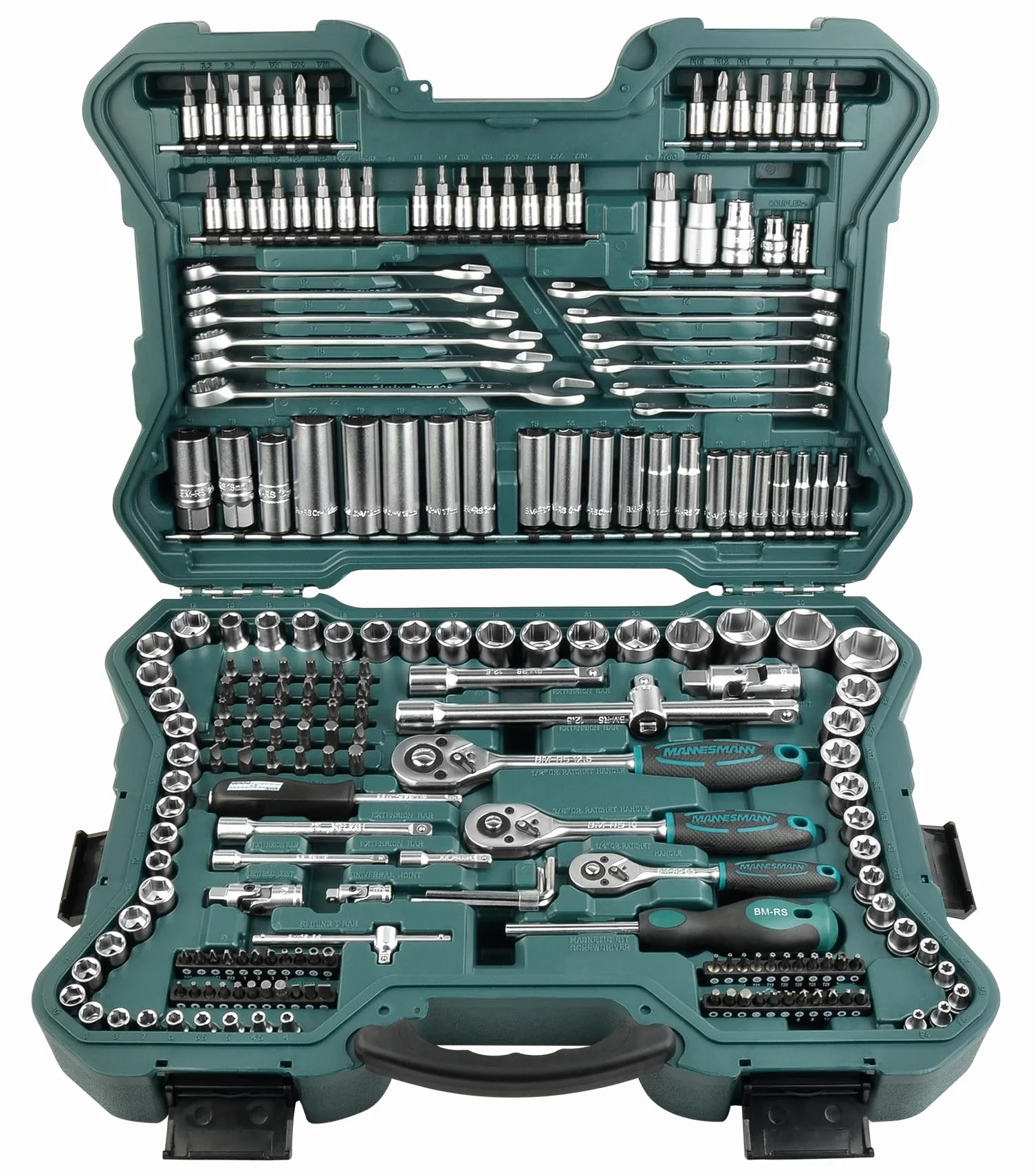 Brüder Mannesmann M98430 zestaw kluczy nasadowych 0,6 cm (0,25 cala) + 0,95 cm (3/8 cala) + napęd 1,27 cm / (1/2 cala)