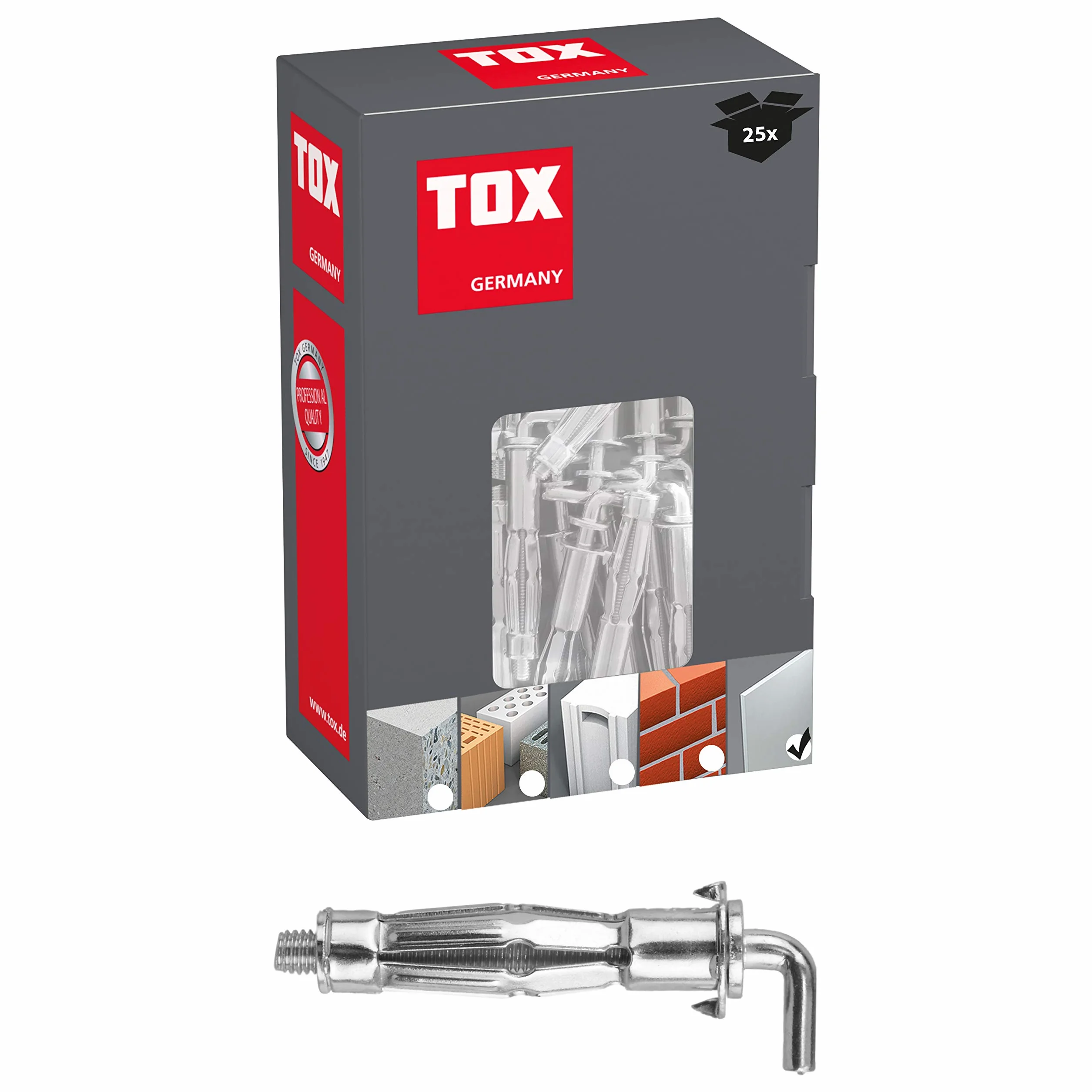 TOX metalowy hak kołek Pirat Skippi-L M6 x 52 mm, 25 sztuk, 035101681