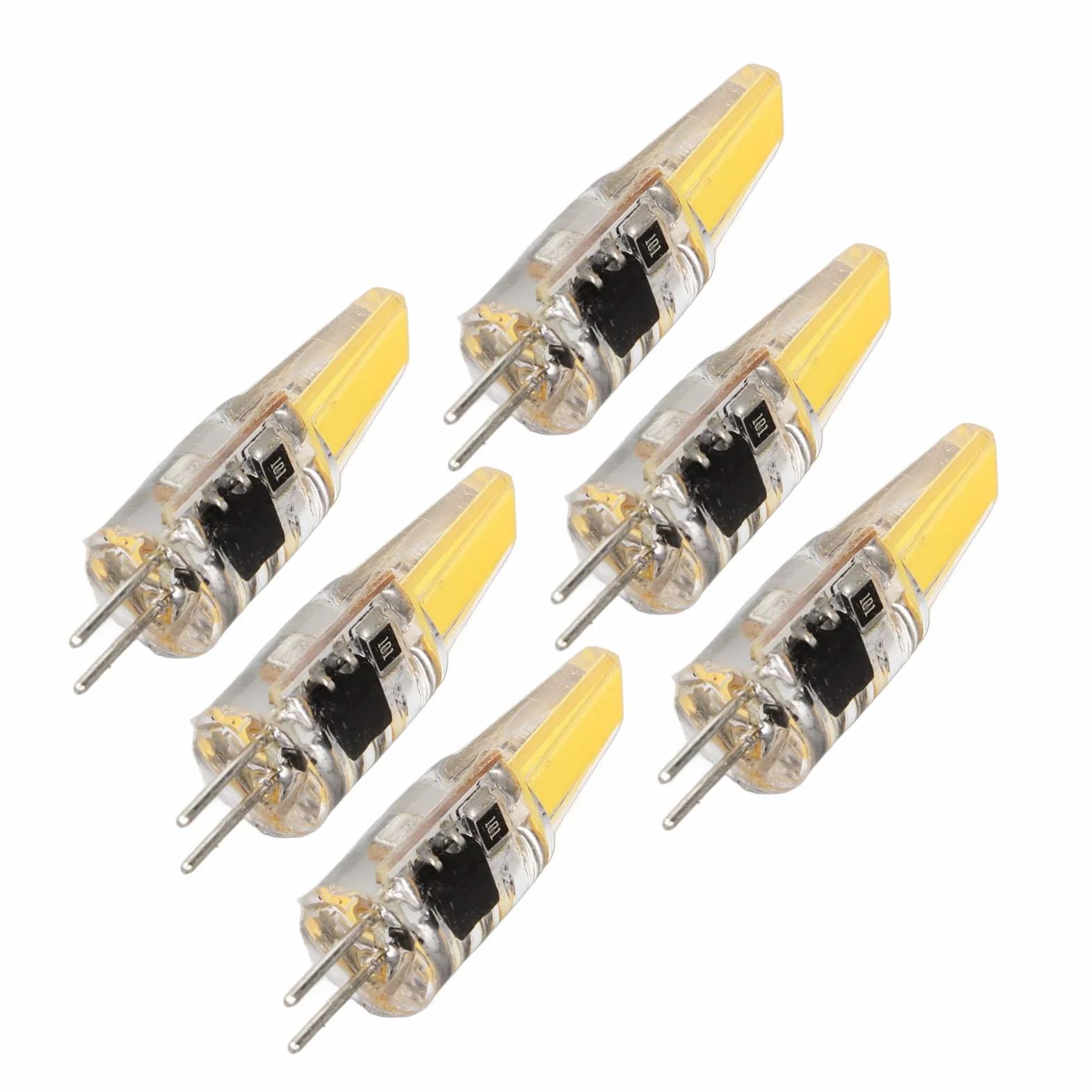 Fdit Żarówka LED COB G4 energooszczędna, zmienna, sufitowa, 6 sztuk, 500 lm, 220 V, do domu, biura, przestrzeni handlowej (ciepła biel)