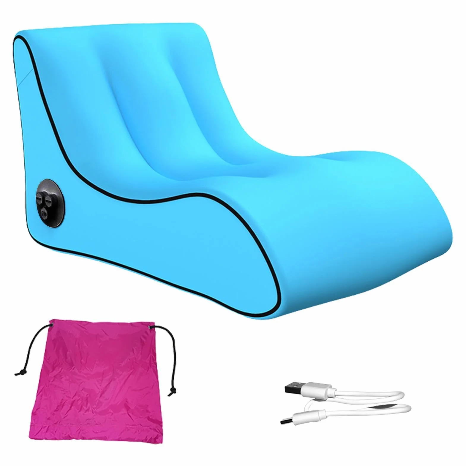 Generic Nadmuchiwana Sofa, Automatyczny Nadmuchiwany Leżak, Przenośna Nadmuchiwana Sofa, Łatwy W Instalacji, Do Wędrówek Na Świeżym Powietrzu, Niebieska
