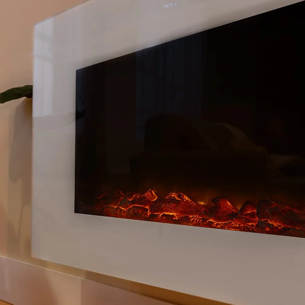 Cecotec Dekoracyjny kominek elektryczny ReadyWarm 2690 Flames Connected White. 26 ” 2000 W ze sterowaniem Wi-Fi