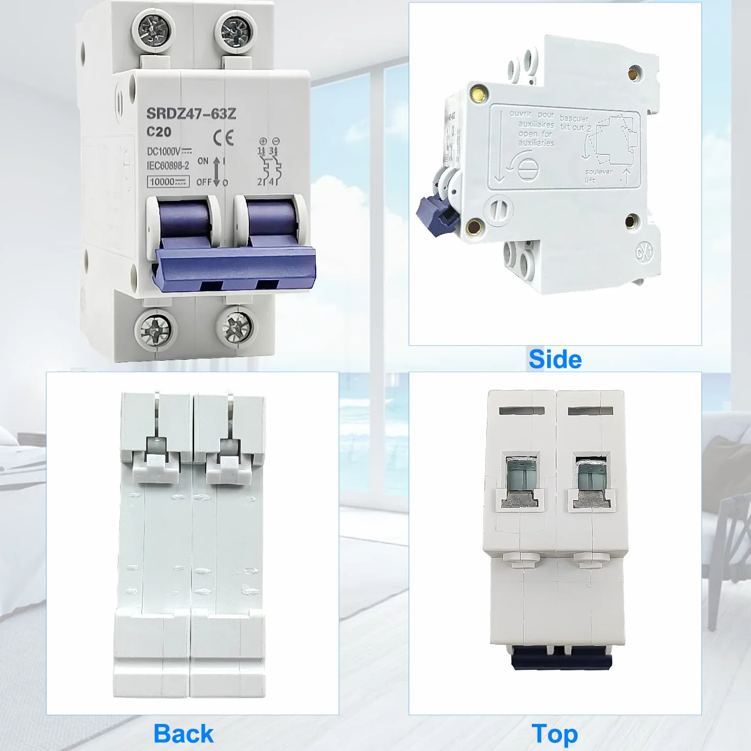 Wyłącznik nadprądowy DC DZ47-63Z PV 2P 1000V 20A