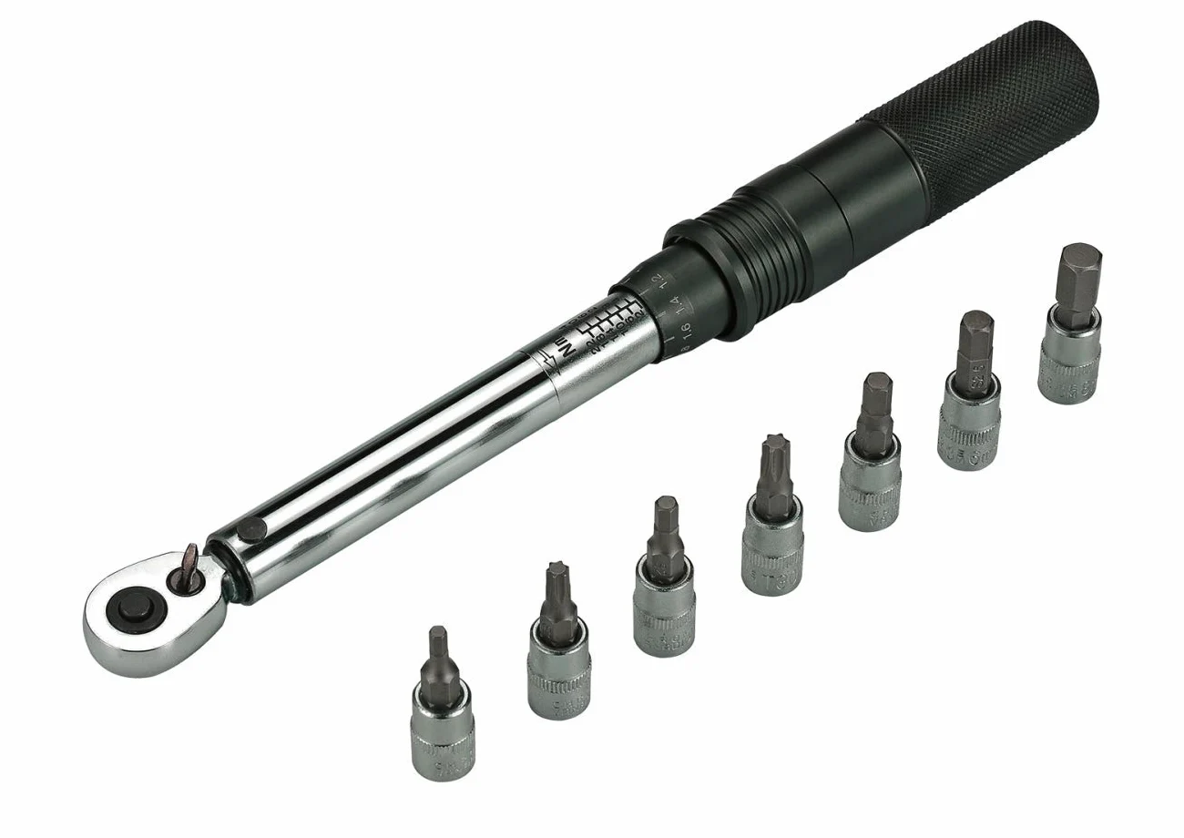 BBB Cycling Unisex Adult BTL-173 klucz dynamometryczny TorqueSet Deluxe | z kluczem imbusowym 3, 4, 5, 6, 8 i kluczem Torx T25, T30, zestaw narzędzi naprawczych, czarny, 55 x 292 x 69 mm