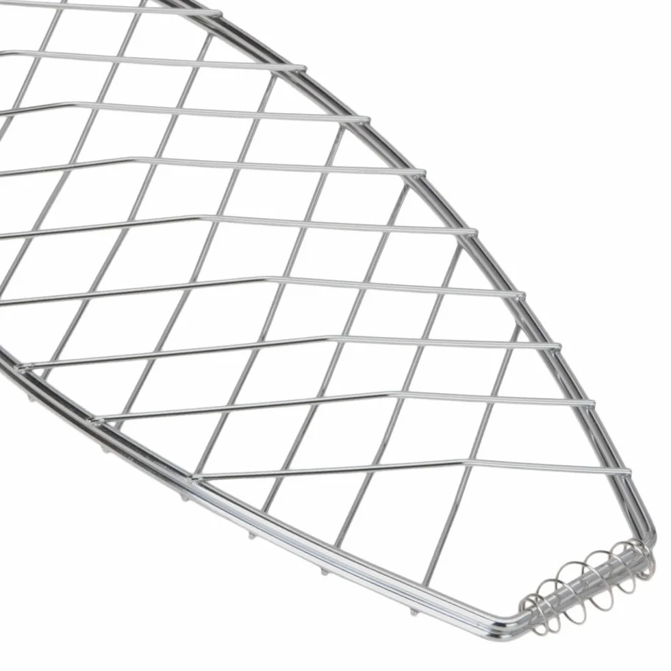ToCi Zestaw 4 grillów na ryby srebrny duży metalowy kosz na warzywa 58 x 13 cm szczypce do grillowania