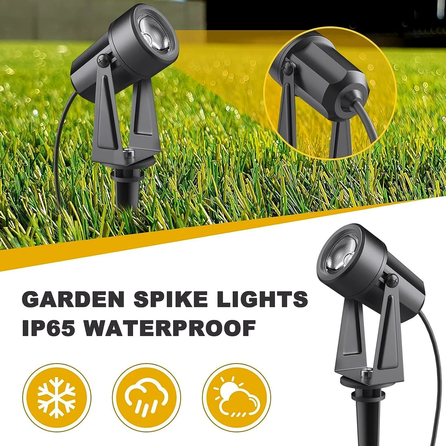 Bomcosy Lampa punktowa 14M 3000K IP65, oświetlenie ogrodowe ciepła biel