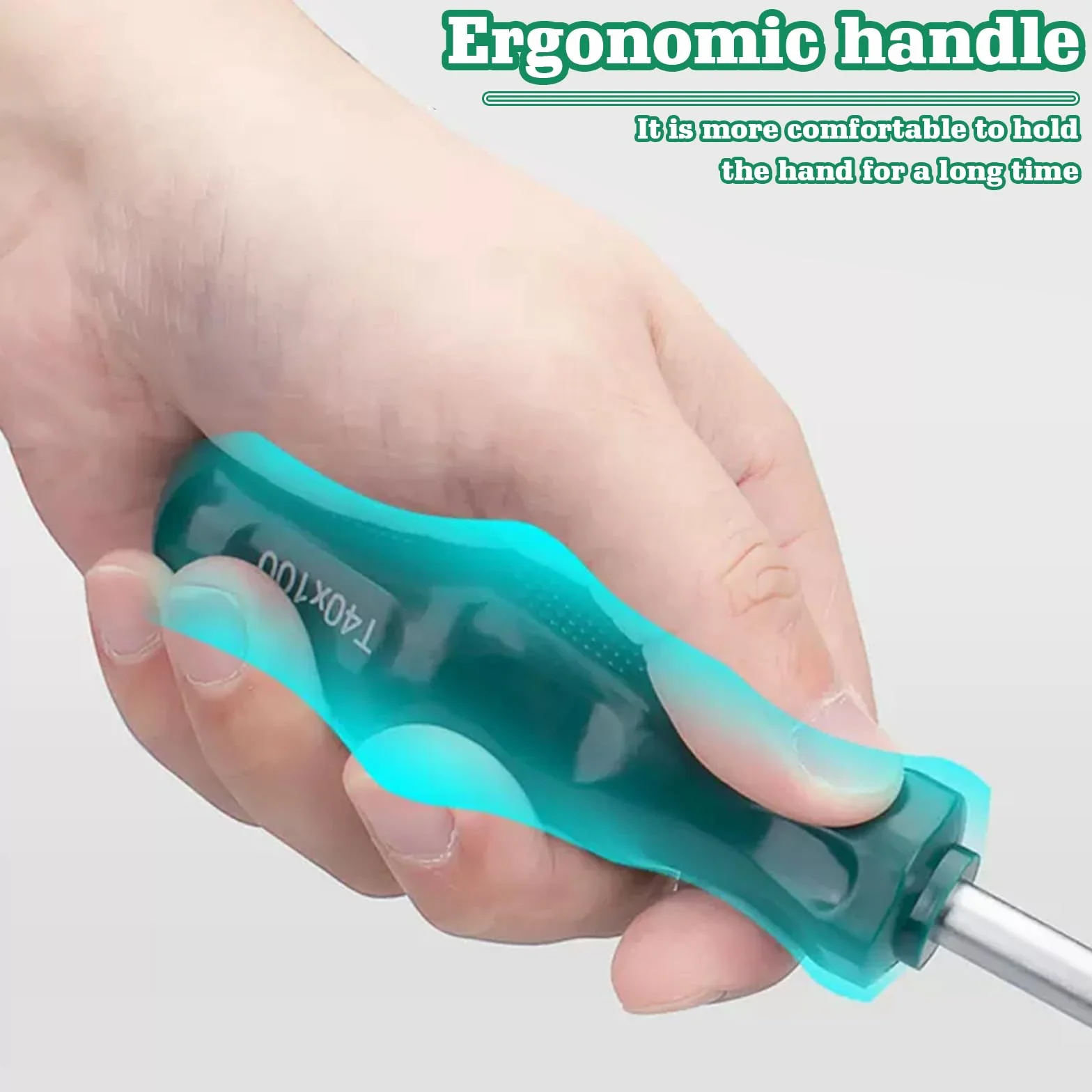 Zestaw 6 długich wkrętaków magnetycznych Torx: ostrze 400 mm, uchwyt z tworzywa sztucznego (T15, T20, T25, T27, T30, T40)
