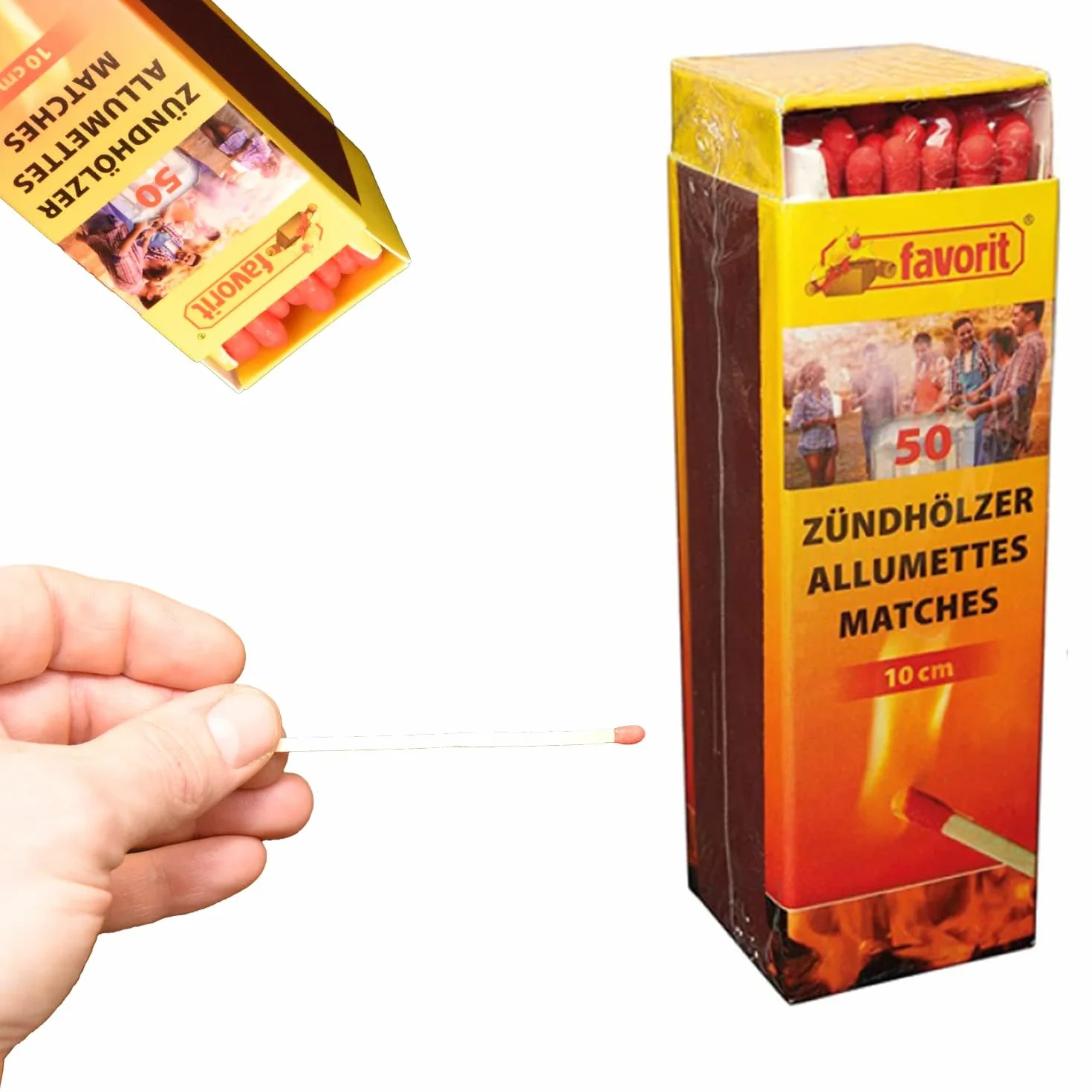 favorit Zapałki o długości 10 cm, 50 sztuk – dobra i niedroga, podpałka do pieca, zapalarka do węgielków, podpałka do grilla, podpałka do kominka, ekologiczna – 1242 (1)