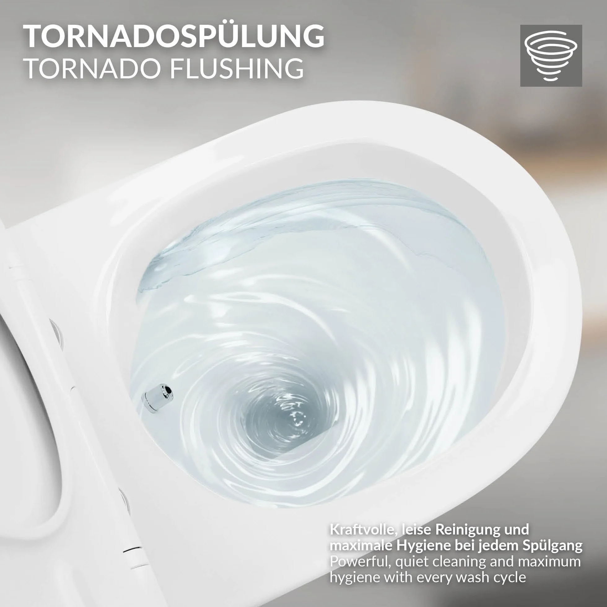 LuxeBath Miska WC Wiszaca Bezrantowa z Funkcja Bidetu, Biala, Nanopowloka, Spluczka Tornado, Ceramiczna, Krótka 49 cm, Blyszczaca z Deska Sedesowa z Cichego Domykania
