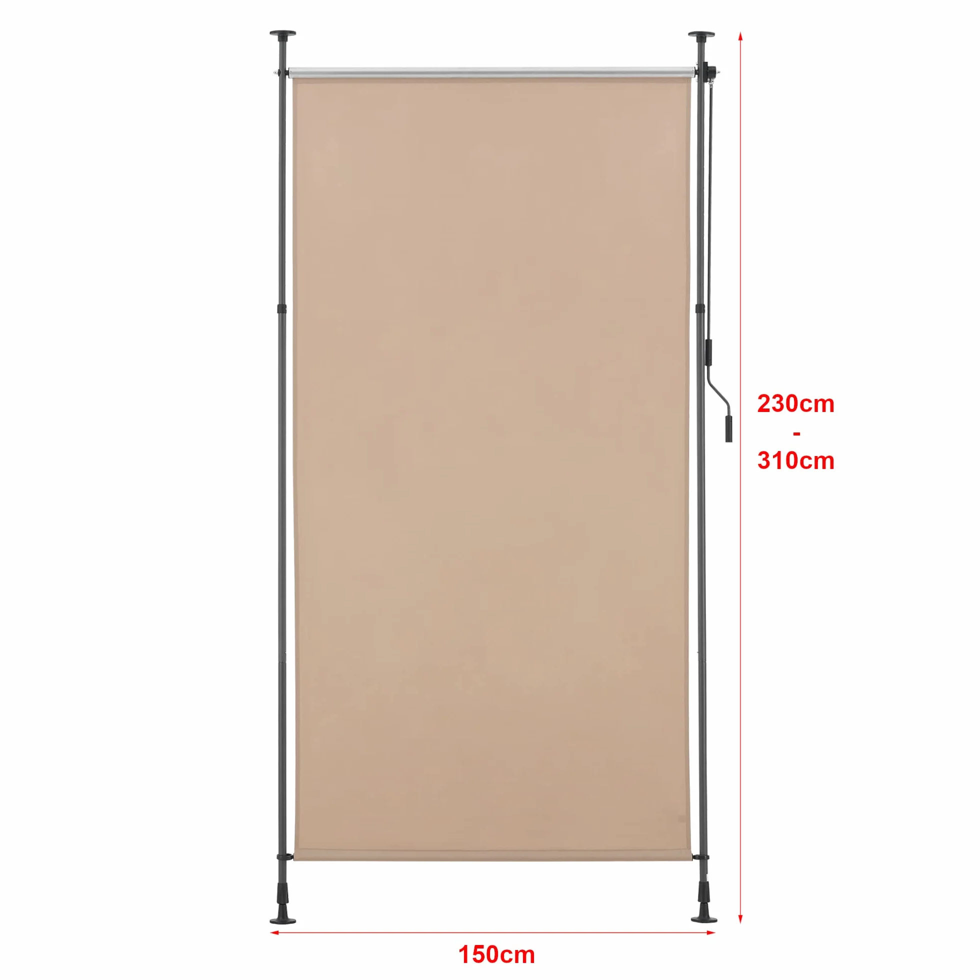 pro.tec Cimarra roleta zewnętrzna 150 x 270 cm z korbą ręczną, piaskowy