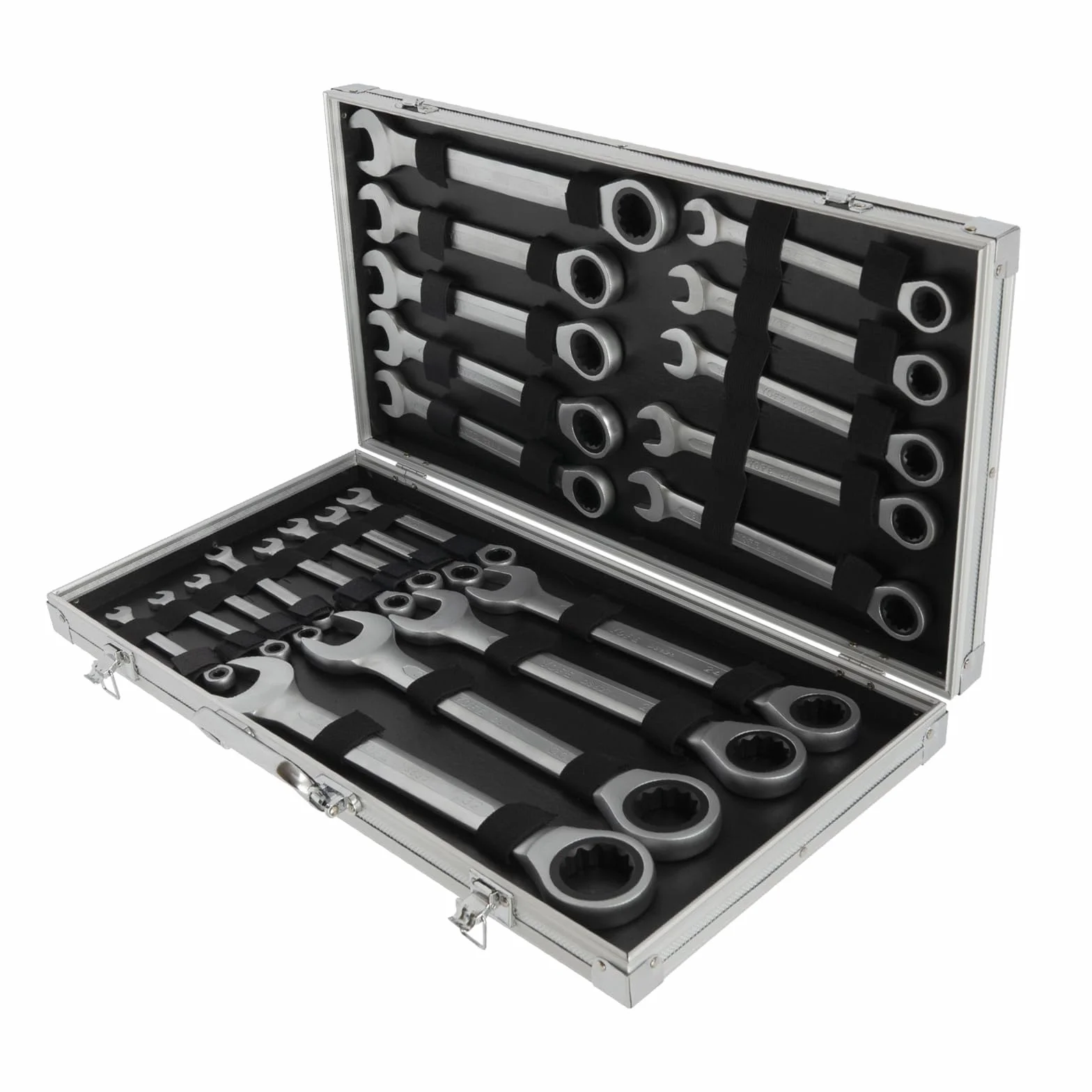22-częściowy zestaw kluczy płaskich, z grzechotką, 6-32 mm, klucze płaskie, klucze płaskie, klucze płaskie, zestaw kluczy płaskich, z pudełkiem