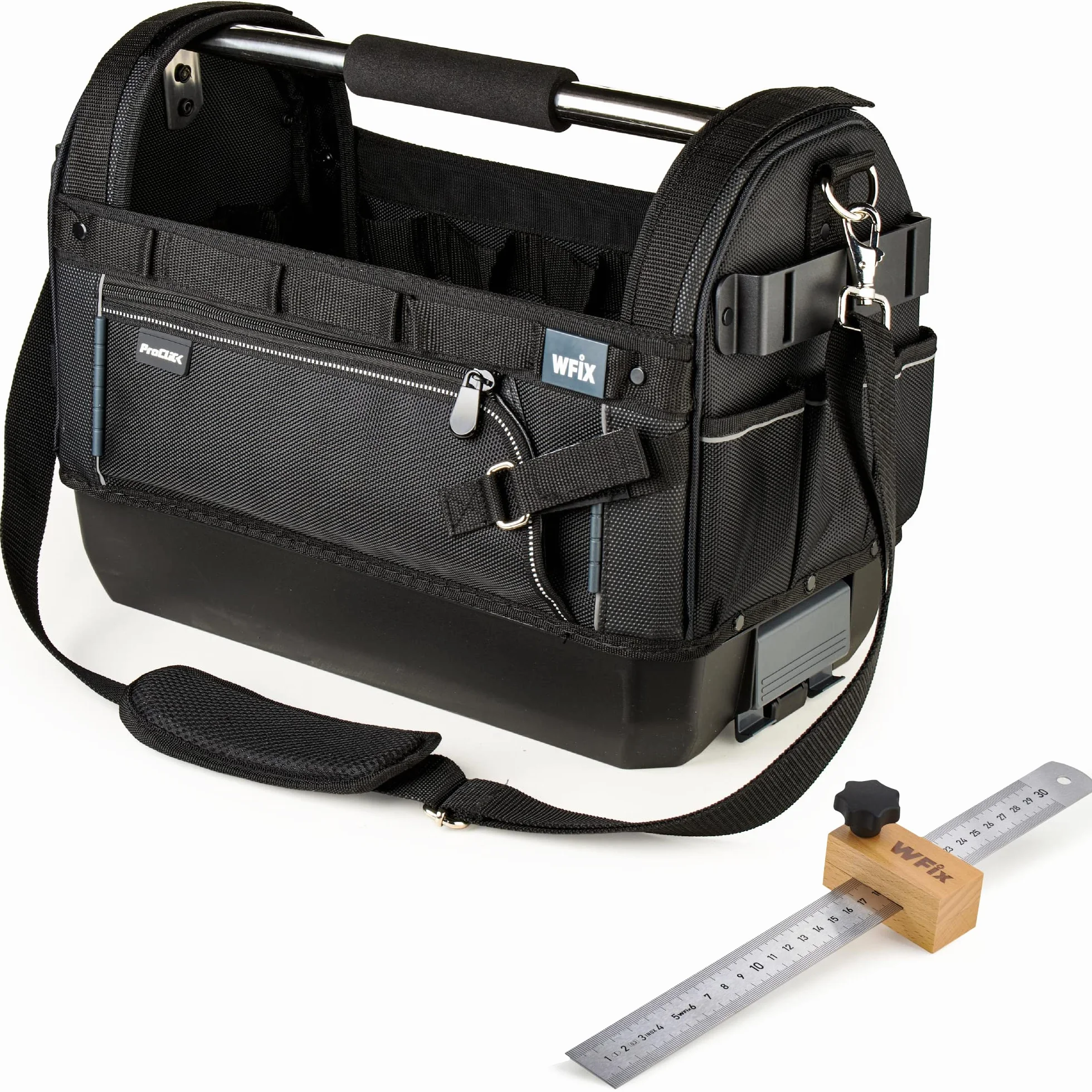 Wfix ProClick Tool Bag M torba narzędziowa otwarta 48 × 33 × 24 cm – firmy BS Systems, Joint Company L-BOXX & Sortimo kompatybilny z L-BOXX, profesjonalny uchwyt na narzędzia z poliestru 1000D | wraz
