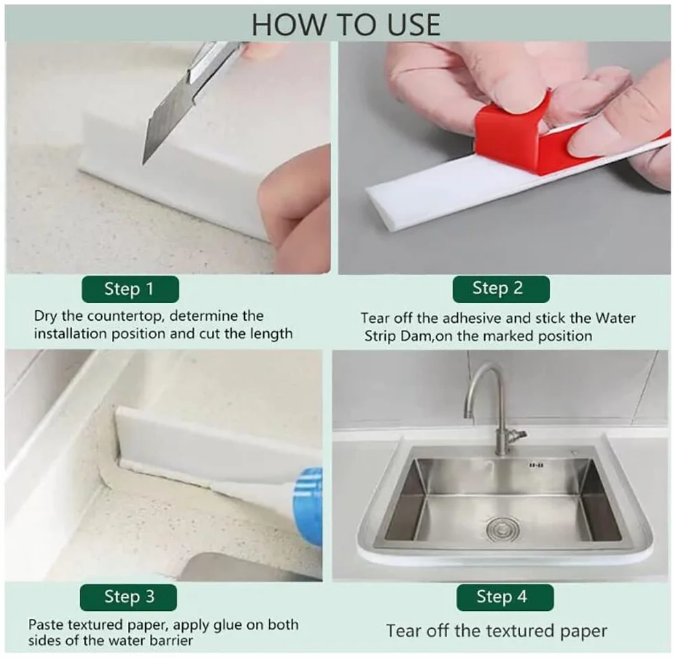 39 InShower Water Ber Strip Waterof Pilnik uszczelniający do wanien Kolor 5m196 InLong Skuteczny prysznic Retent Solut