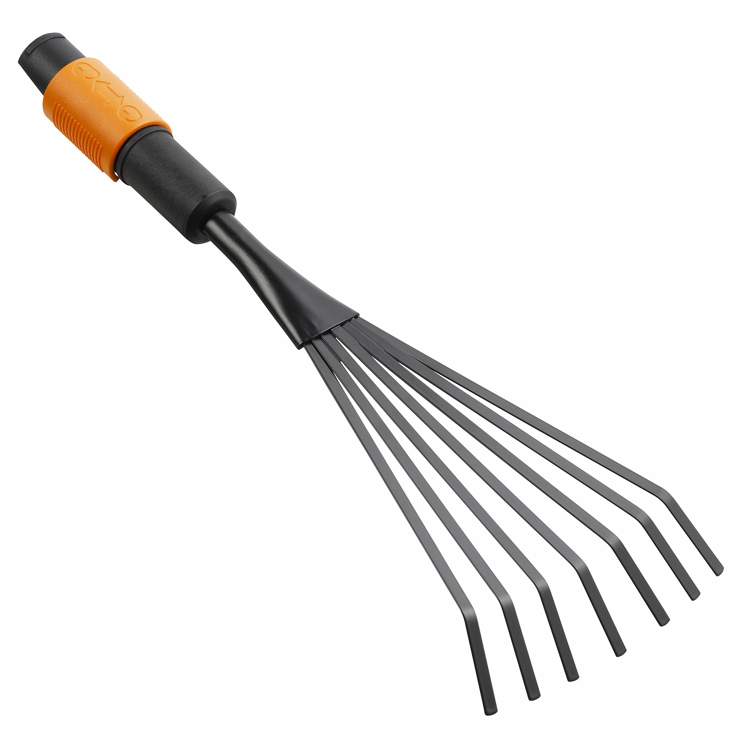 Fiskars małe grabie wachlarzowe QuikFit 7 zębów 12 cm stalowe czarno-pomarańczowe