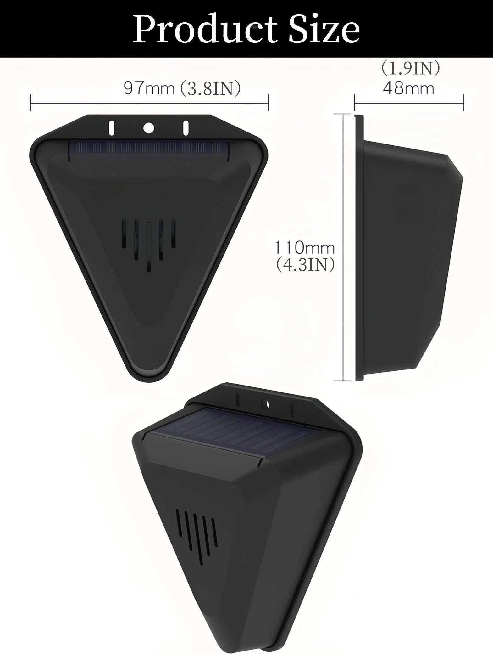 Zasilany energią słoneczną Solarny odstraszacz ptaków Alarm IP55 Wodoodporny 360 ° Wodoodporny Zintegrowana ochrona Wiele dźwięków Odstraszanie ptaków Wrogie rogi Nadaje się do patio