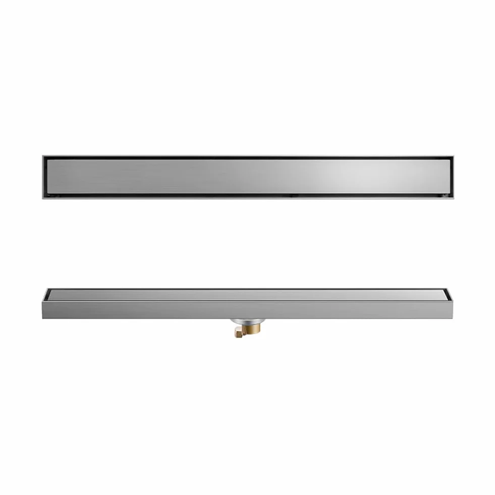 304 inless stalowy liniowy odpływ prysznicowy szczotkowana srebrna płytka rt odpływ podłogowy do łazienki i balkonu 60 cm długość środkowy wylot i design