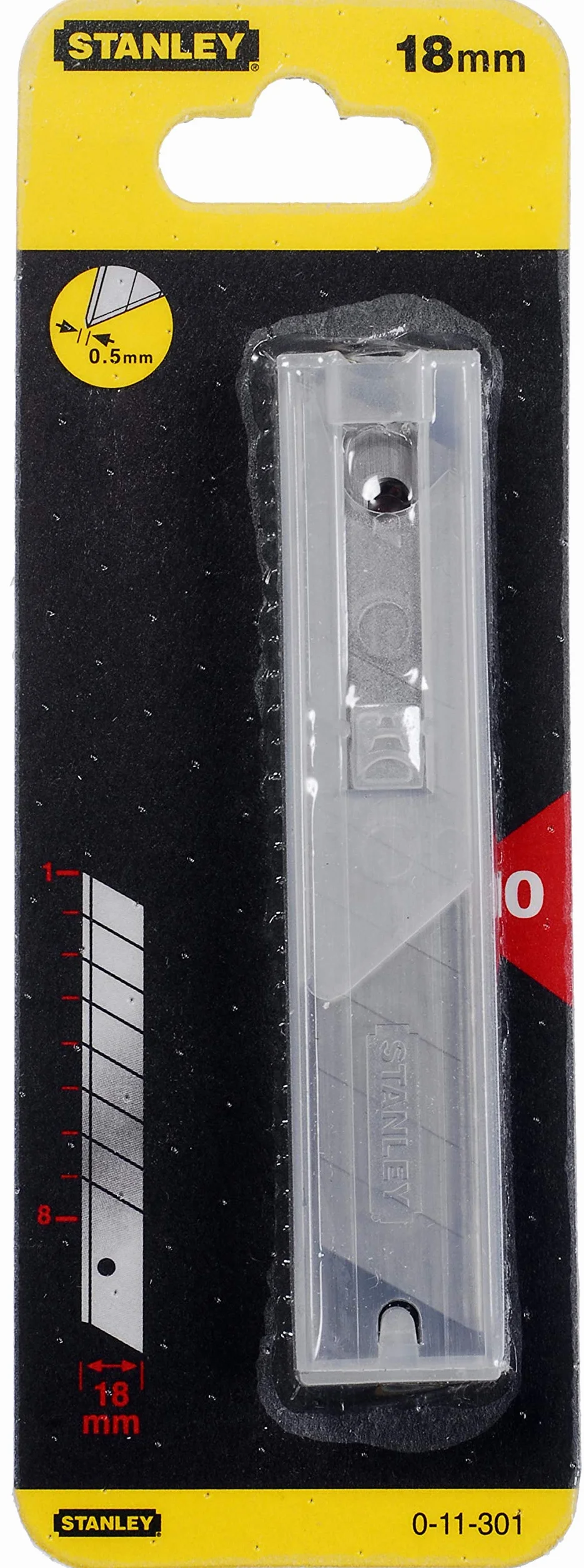 Stanley, Ostrza łamane 18 mm wymienne do noża (10 sztuk), 0-11-301