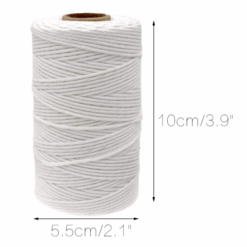 G2PLUS Biały bawełniany sznurek sznurkowy, 100 m sznurek do pakowania prezentów, 2 mm, rękodzieło, dekoracyjny sznurek do dekoracji prezentów DIY