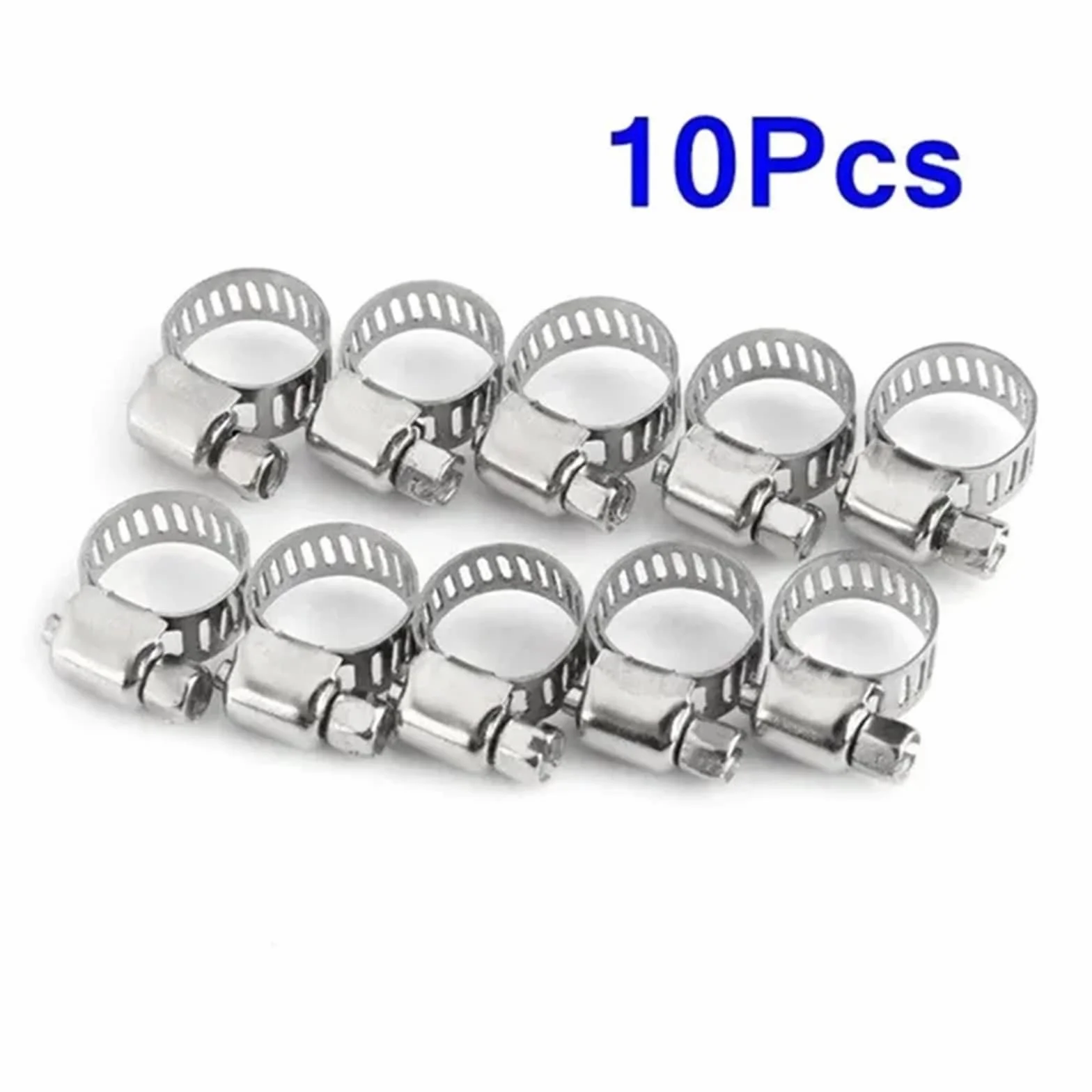 10 szt. regulowanych opasek zaciskowych ze stali nierdzewnej do węży paliwowych do samochodów osobowych, szczypce ślimakowe (10 szt. 16 mm - 25 mm)