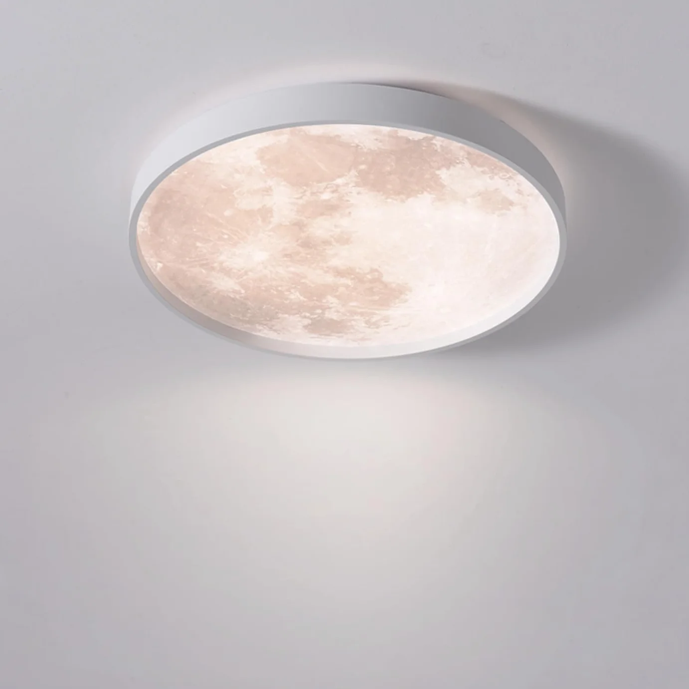 Lampa sufitowa LED księżycowa, bardzo cienka, okrągła, symulacja, księżyc, żyrandol, przedpokój, do sypialni, salonu, chłopców, dziewcząt, sypialni, 33 cm, 13,1''