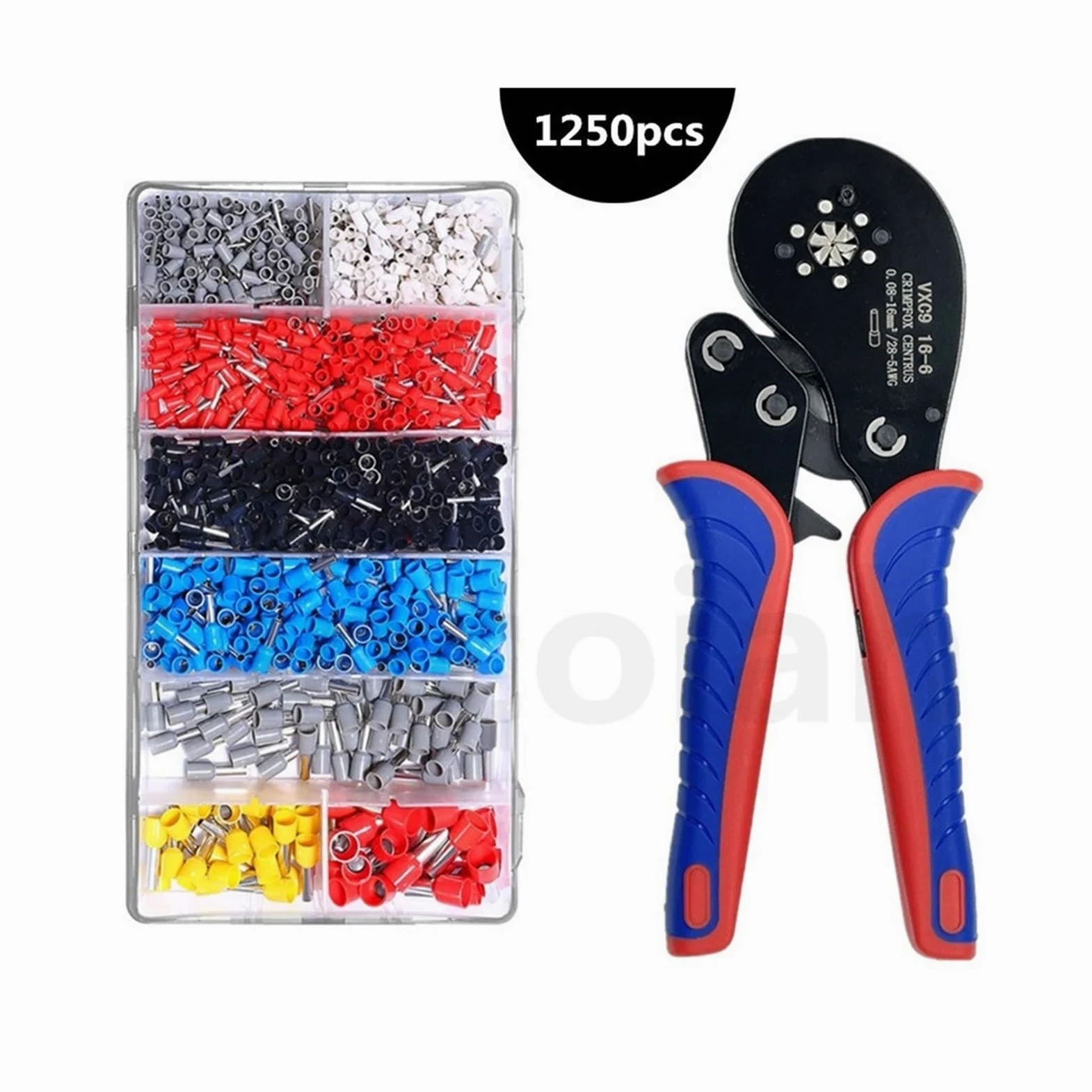 Zestaw narzędzi do zaciskania tulejek, zestaw szczypiec do zaciskania tulejek, zaciskarki sześciokątne (0,08-16 mm²/AWG28-5) do złączy tulejek Warsztat, garaż