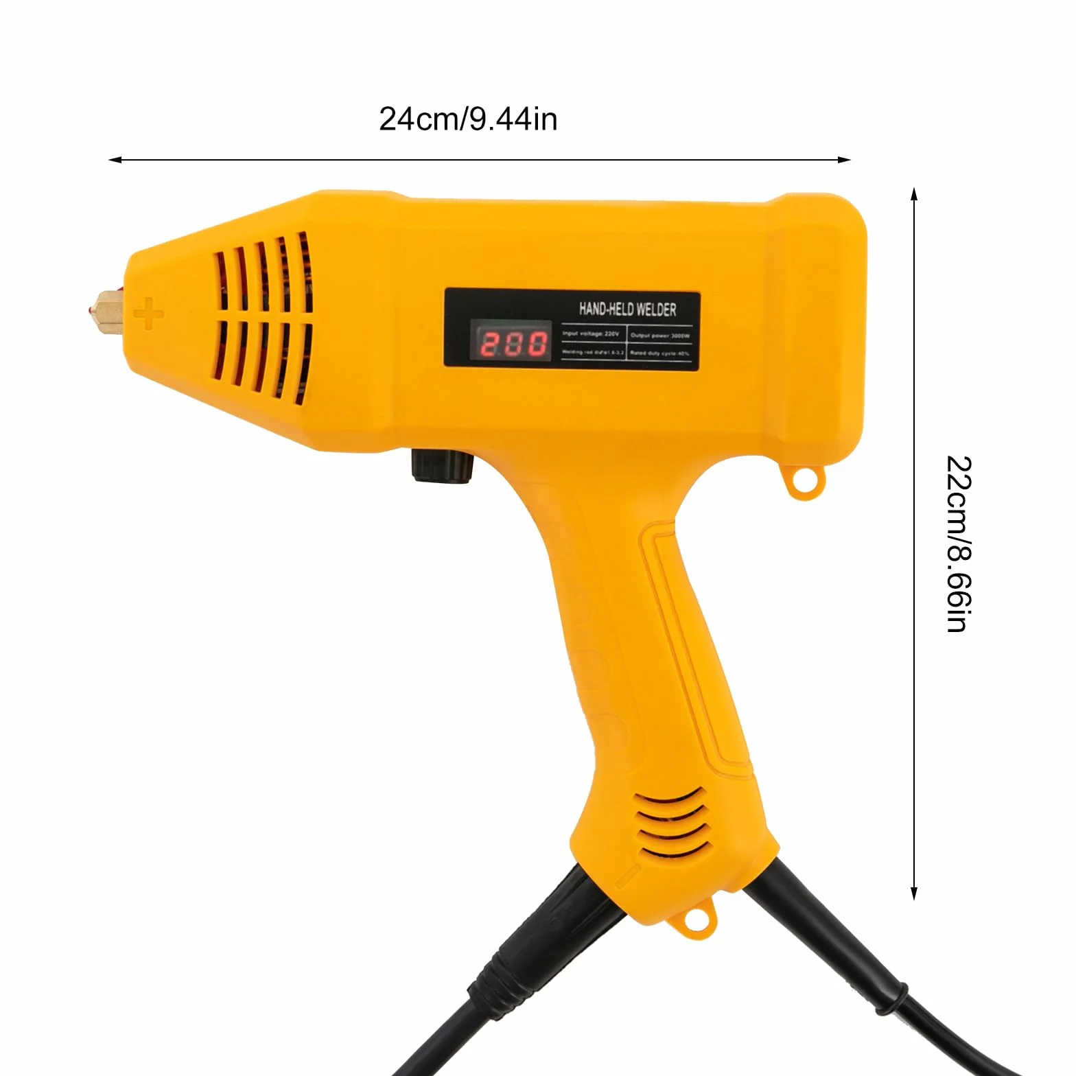Spawarka ręczna, pistolet spawalniczy 300 W, spawarka do wszechstronnych zastosowań, zestaw drutów elektrycznych, średnica drutu spawalniczego 1,6-3,2 mm (pomarańczowa)