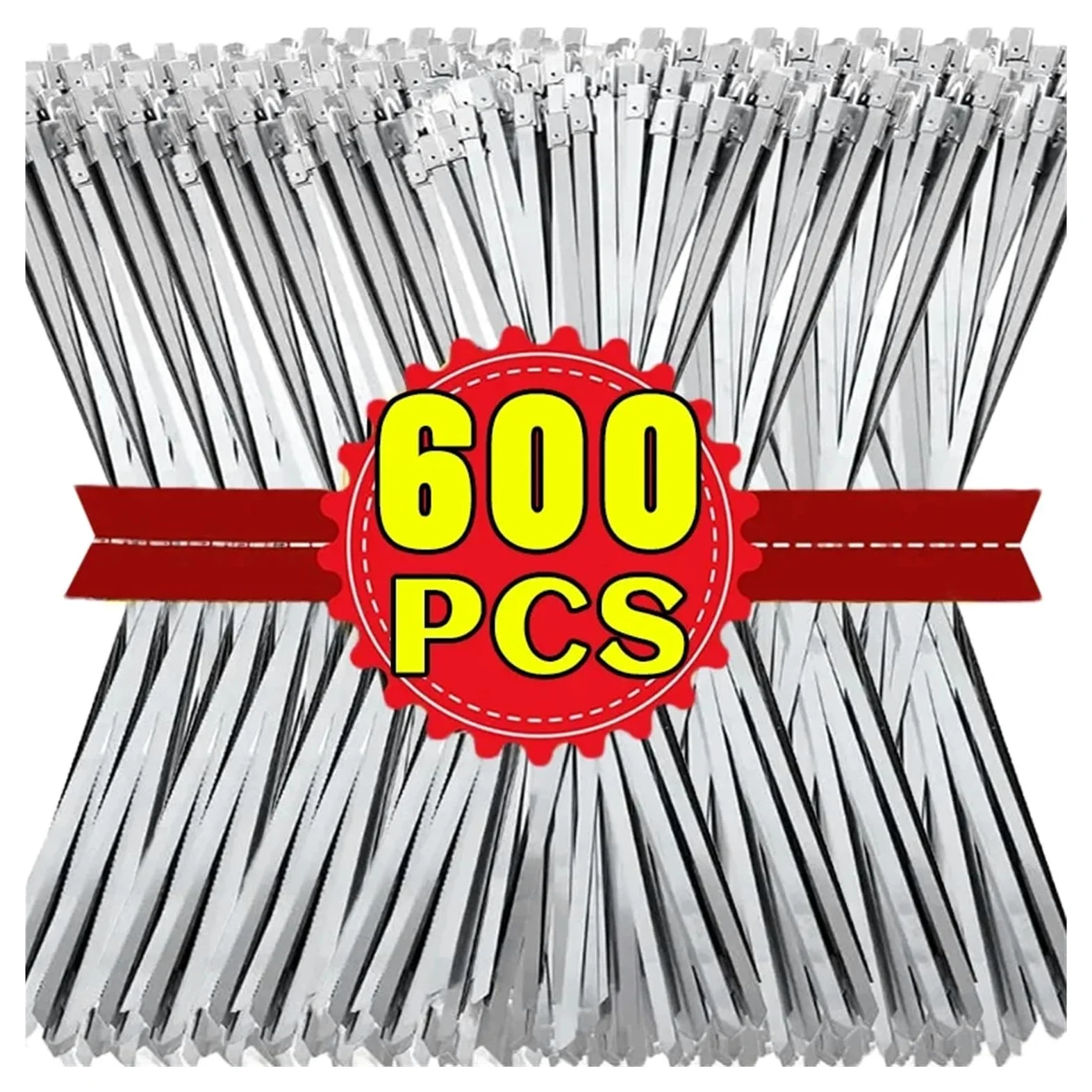Metalowe opaski kablowe ze stali nierdzewnej samoblokujące pierścienie mocujące wytrzymałe opaski kablowe organizator wydechu do biura domowego(4.6x200mm,500PCS)