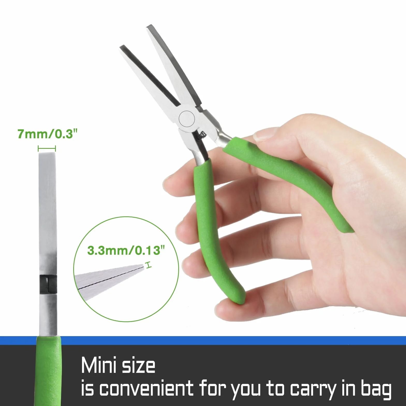 LEONTOOL Szczypce do produkcji biżuterii, gładka szczęka, 14 cm, płaski nos, kaczka