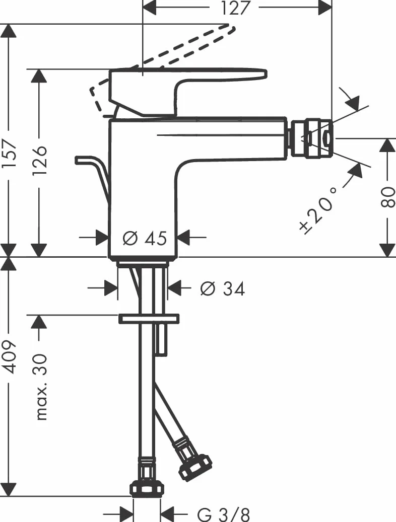 hansgrohe Tecturis S bateria umywalkowa podtynkowa chrom 16,5 cm EcoSmart+
