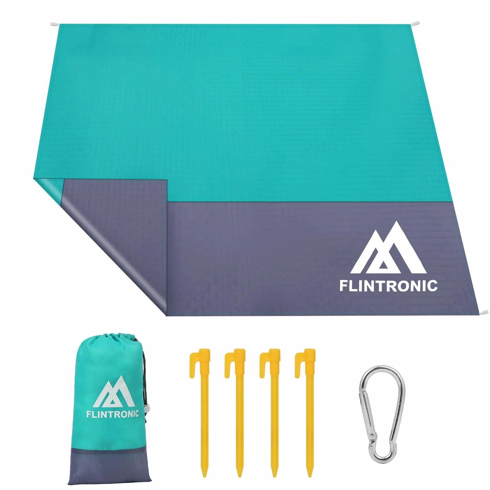 flintronic Koc plażowy odporny na piasek 210x200 cm wodoodporny duży dla 4-6 dorosłych