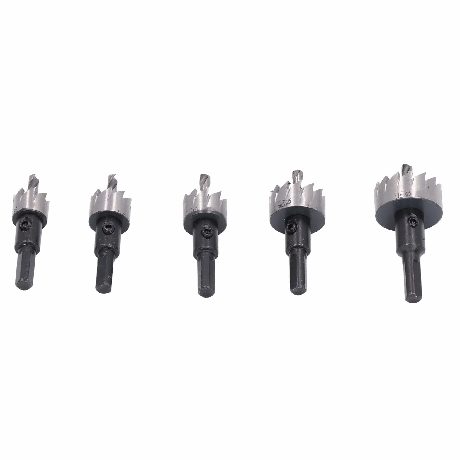 Wiertła do metalu, Wiertła Otwornice 16‑30mm 5 sztuk Wysoka ostrość do żelaza do aluminium do stali