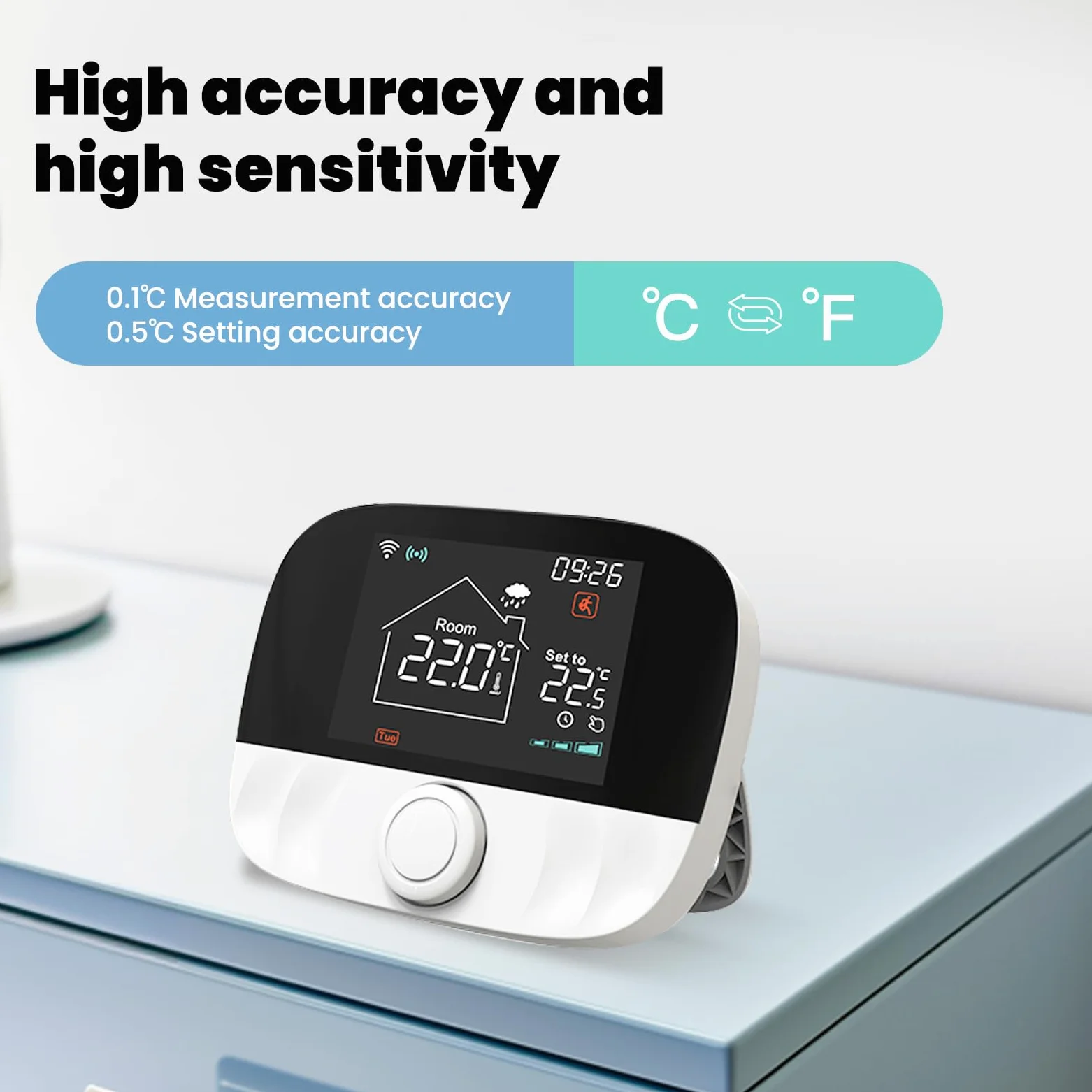 Bezprzewodowy termostat RF WIFI bezprzewodowy termostat Wi-Fi, kompatybilny z Alexa Google, do kotła gazowego