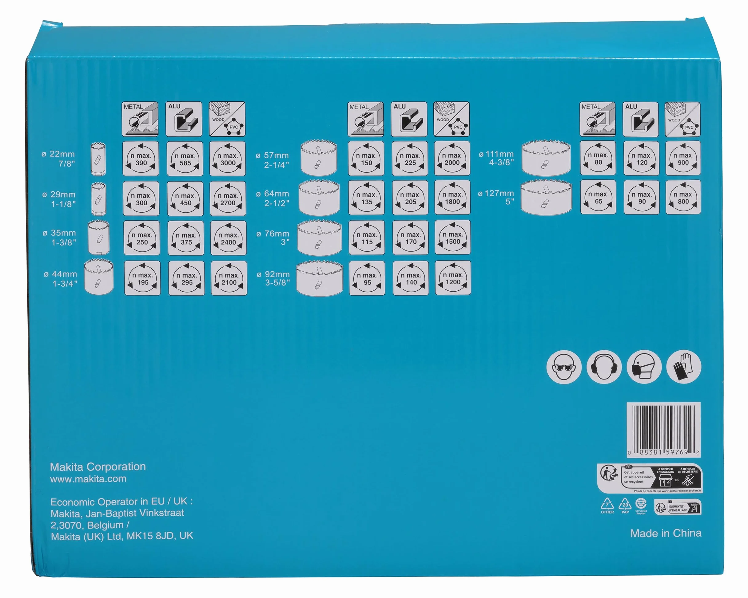 Makita 13-częściowy zestaw otwornic BiM D-75764
