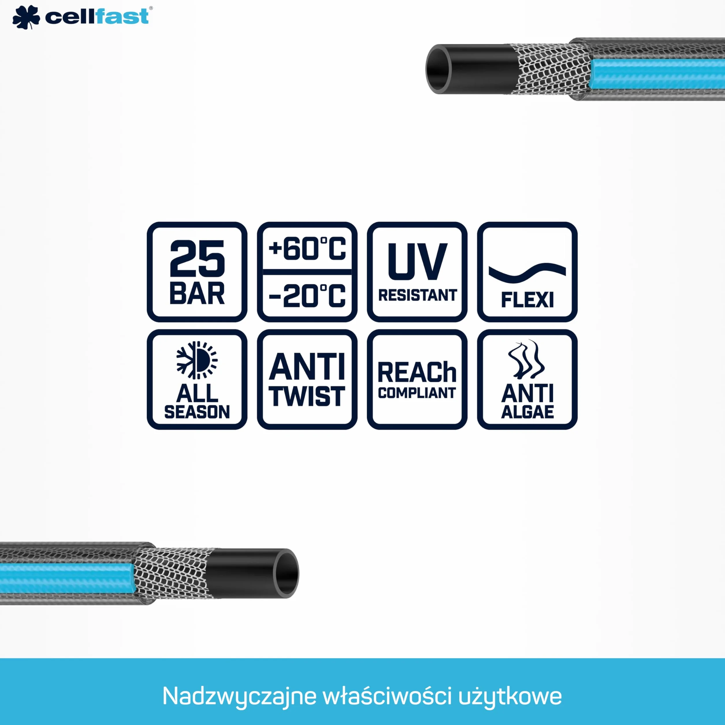 Cellfast Wąż Ogrodowy Smart Pro ATS 1/2" 50 m 4-Warstwowy