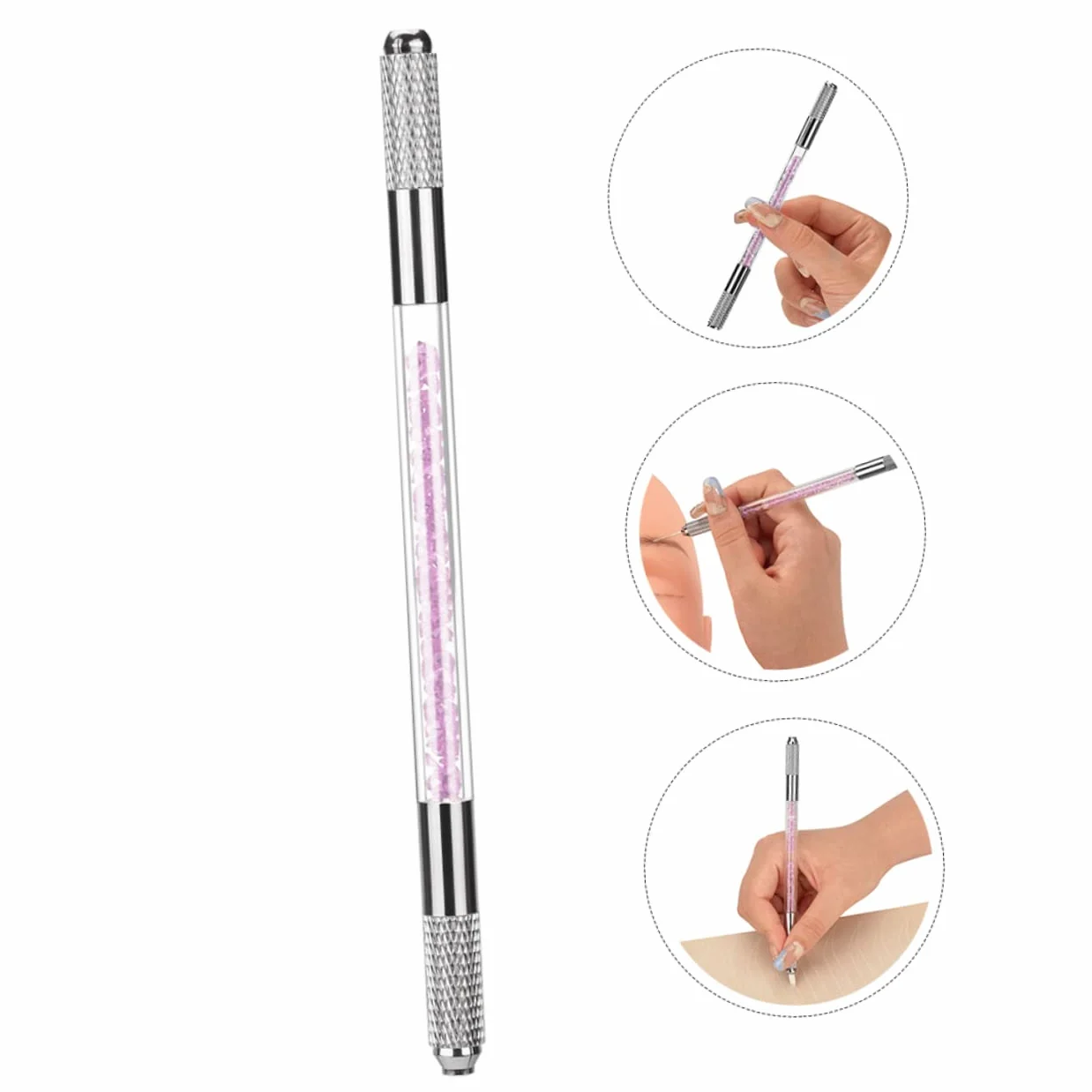 PACKOVE Acrylic Microblading Pen Do Tatuażu Brwi Ręczny Narzędzie Do Tatuażu Profesjonalny Uchwyt Igły Przenośny Sztuka Fioletowy