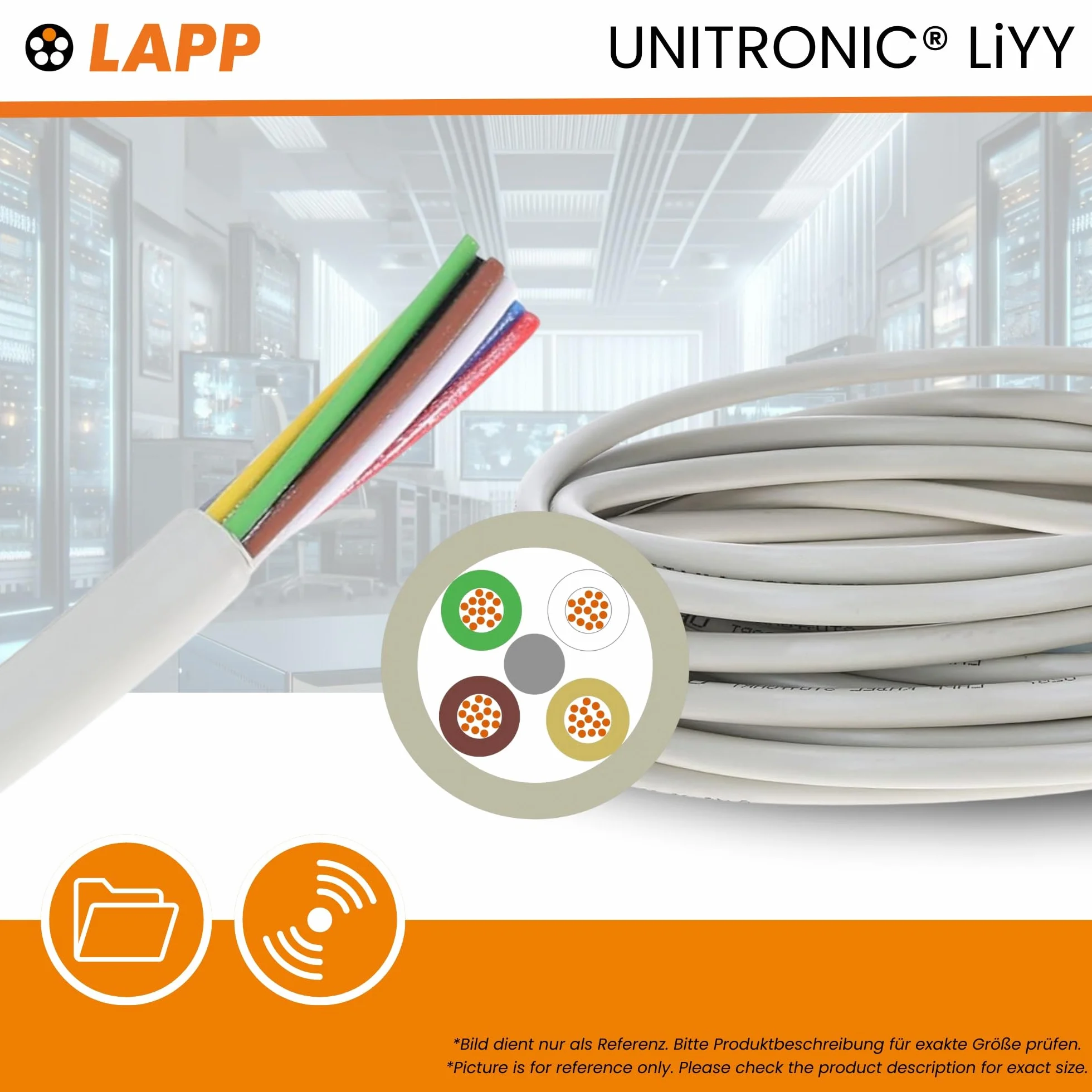 10 metrów Lapp 0028304 UNITRONIC LiYY przewód danych PCW 4 x 0,25 mm², kabel lutowniczy do płytki drukowanej, przewód sygnałowy, przedłużacz, kabel LED, 4-żyłowy