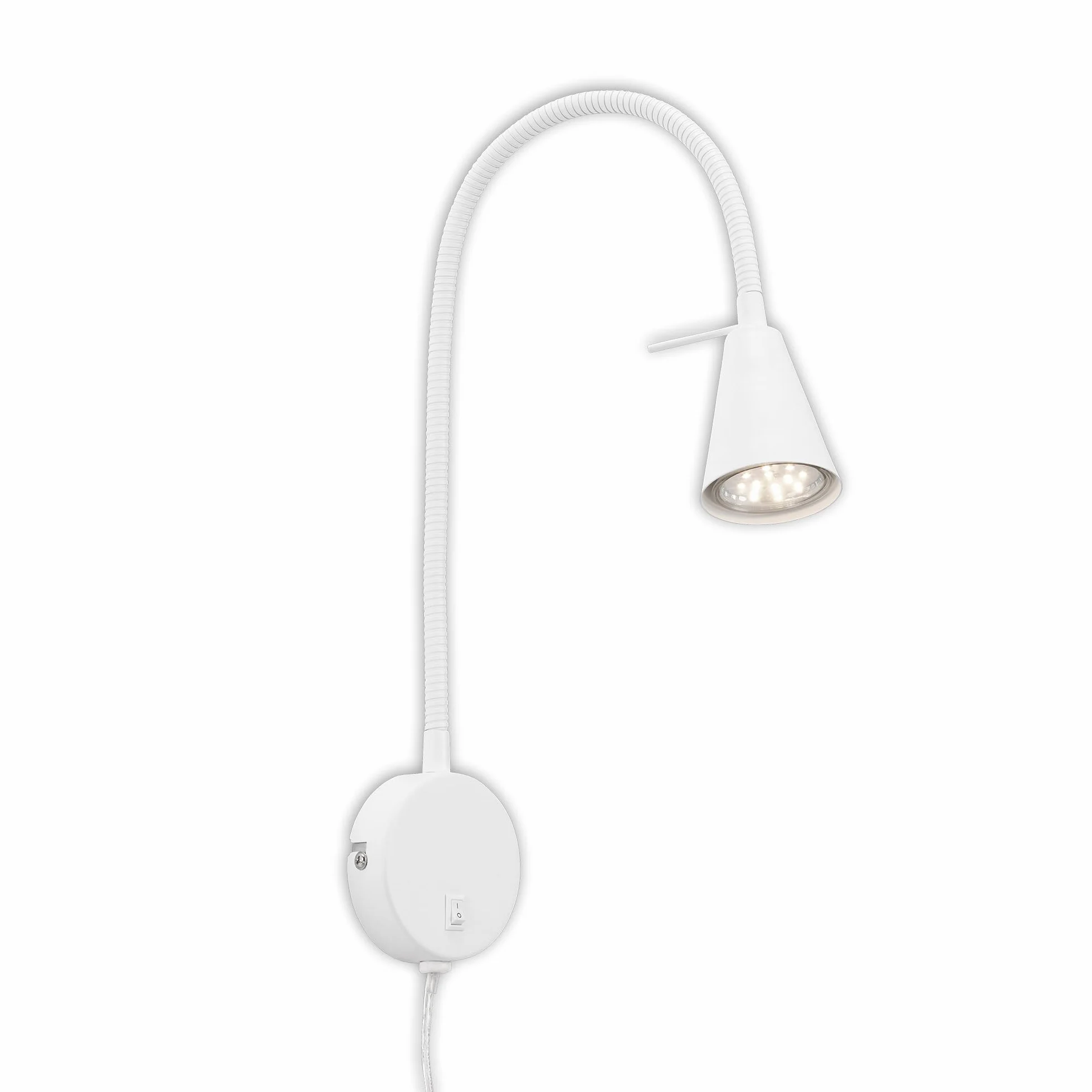 Briloner Leuchten lampa LED do łóżka Flexarm, w zestawie włącznik/wyłącznik, 4 W, 400 lumenów, 3000 kelwinów, metal, biała, 4 W