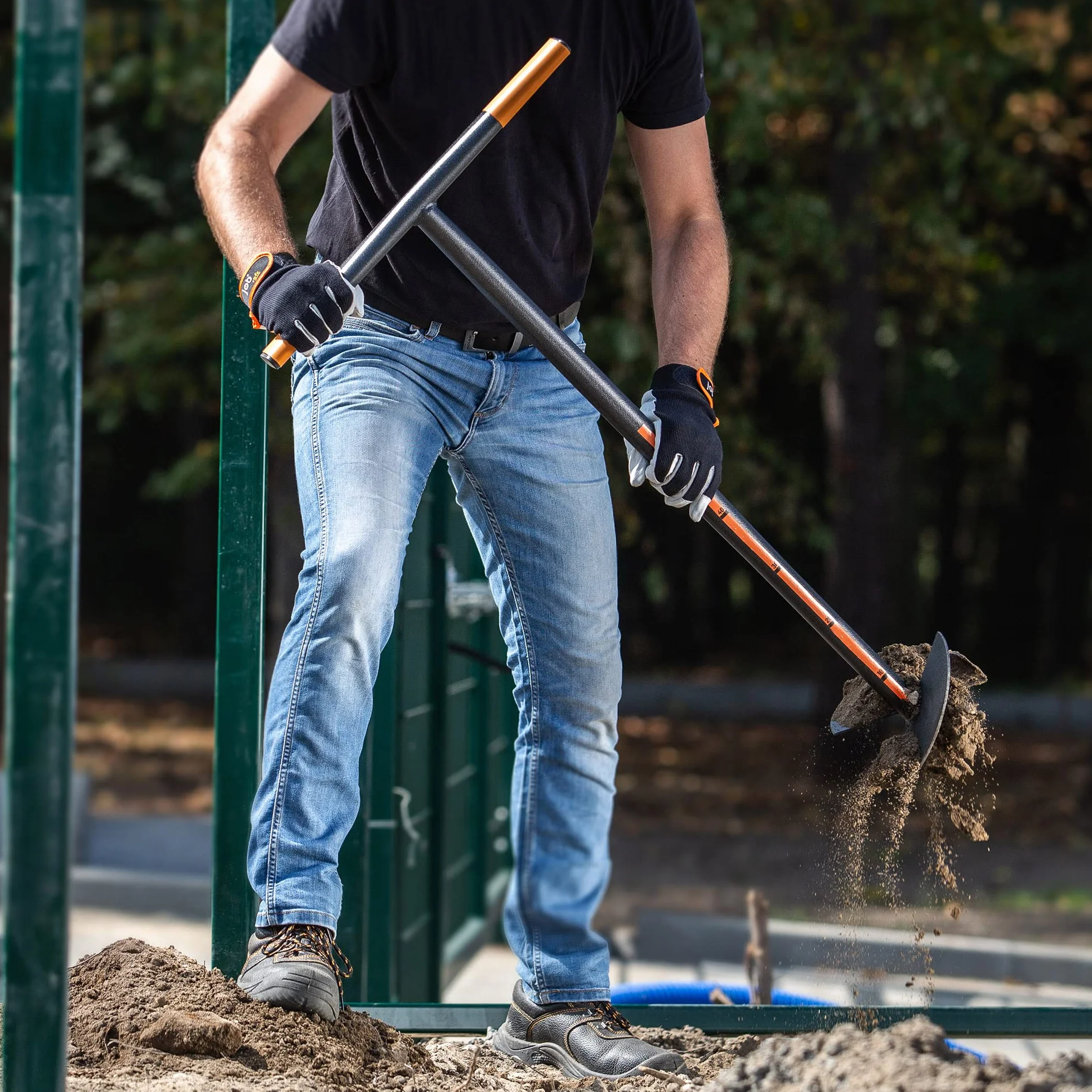 KADAX Świder ziemny ręczny 200 mm metalowy spiralny do ogrodu