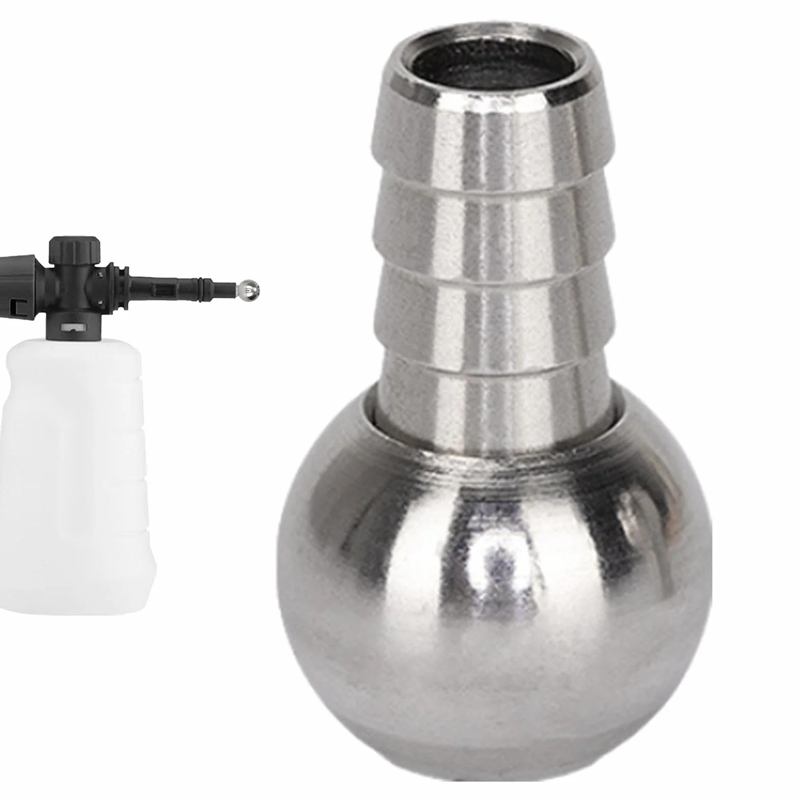 Stainless Steel Foam Cannon Straw 0.55x0.55x0.98 Inches Car Wash Accessory