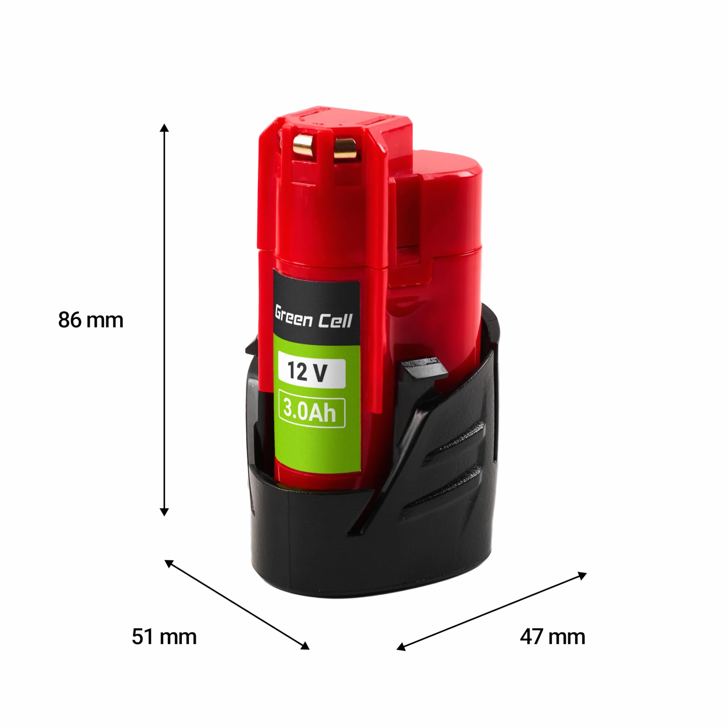 Akumulator Green Cell 12V 3Ah Li-Ion do Elektronarzędzi Milwaukee M12 — Wysokiej Jakości, Wydajny i Niezawodny Zamiennik 4932451388, Długotrwałe Zasilanie