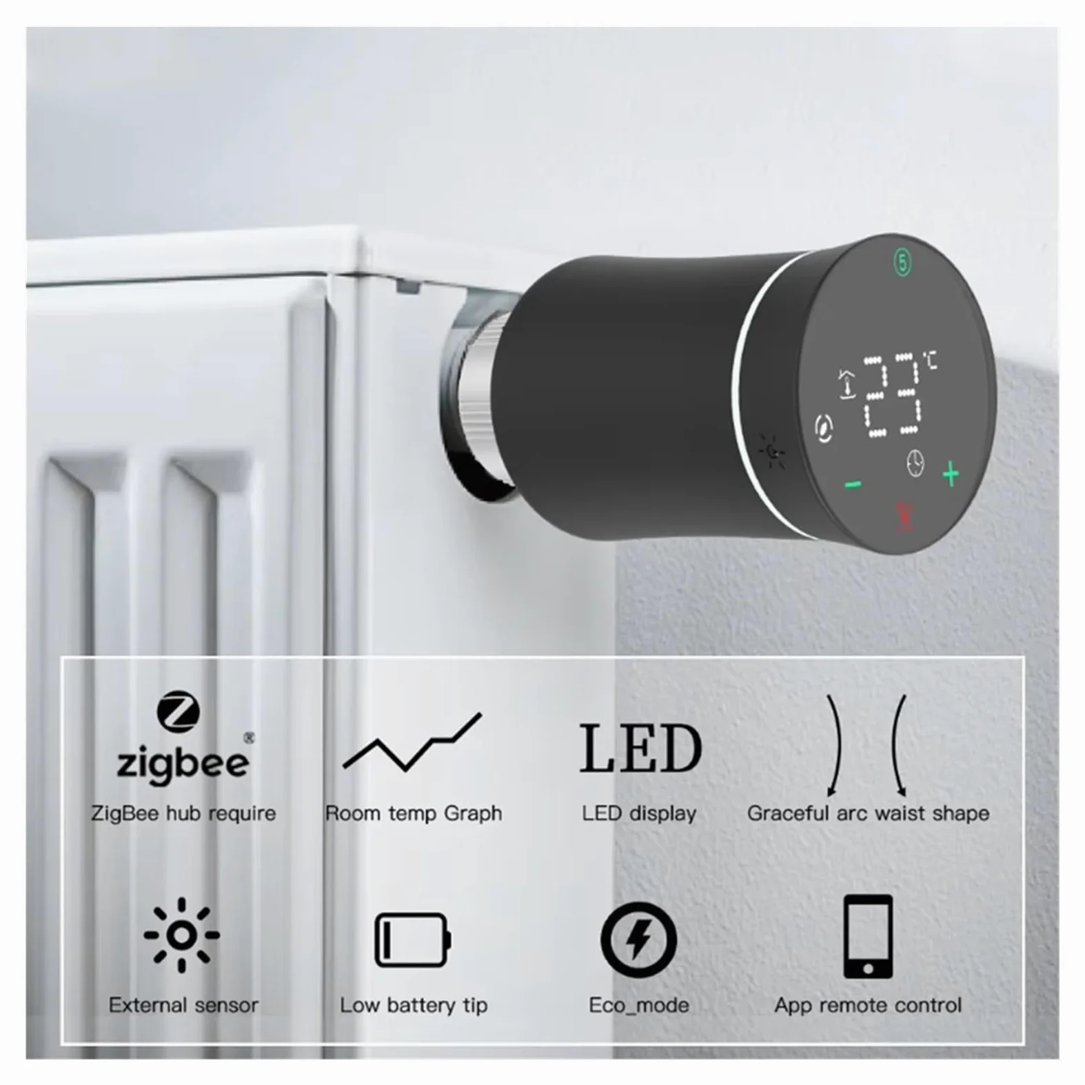 ZigBee3.0 TRV Tuya Zawór Siłownika Grzejnika Inteligentny Programowalny Termostat Temperatura Sterowanie Ogrzewaniem Głos Informacja O ZgodnośCi(White)