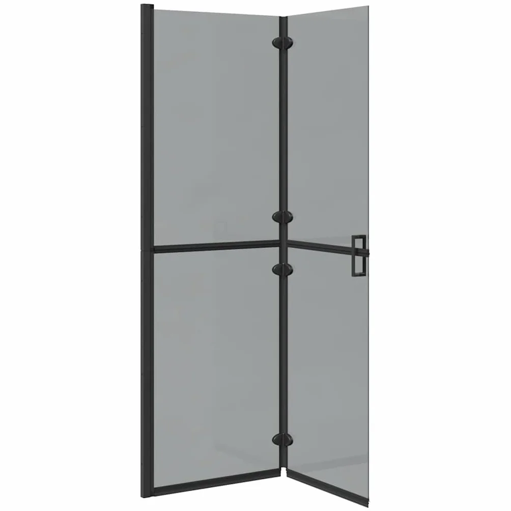 Ścianka prysznicowa Walk-In czarna z aluminium i szkła hartowanego, 120 x 6,5 x 190 cm, składana, z ochroną przed pryskaniem i ścianką działową, do łazienki, na mokro