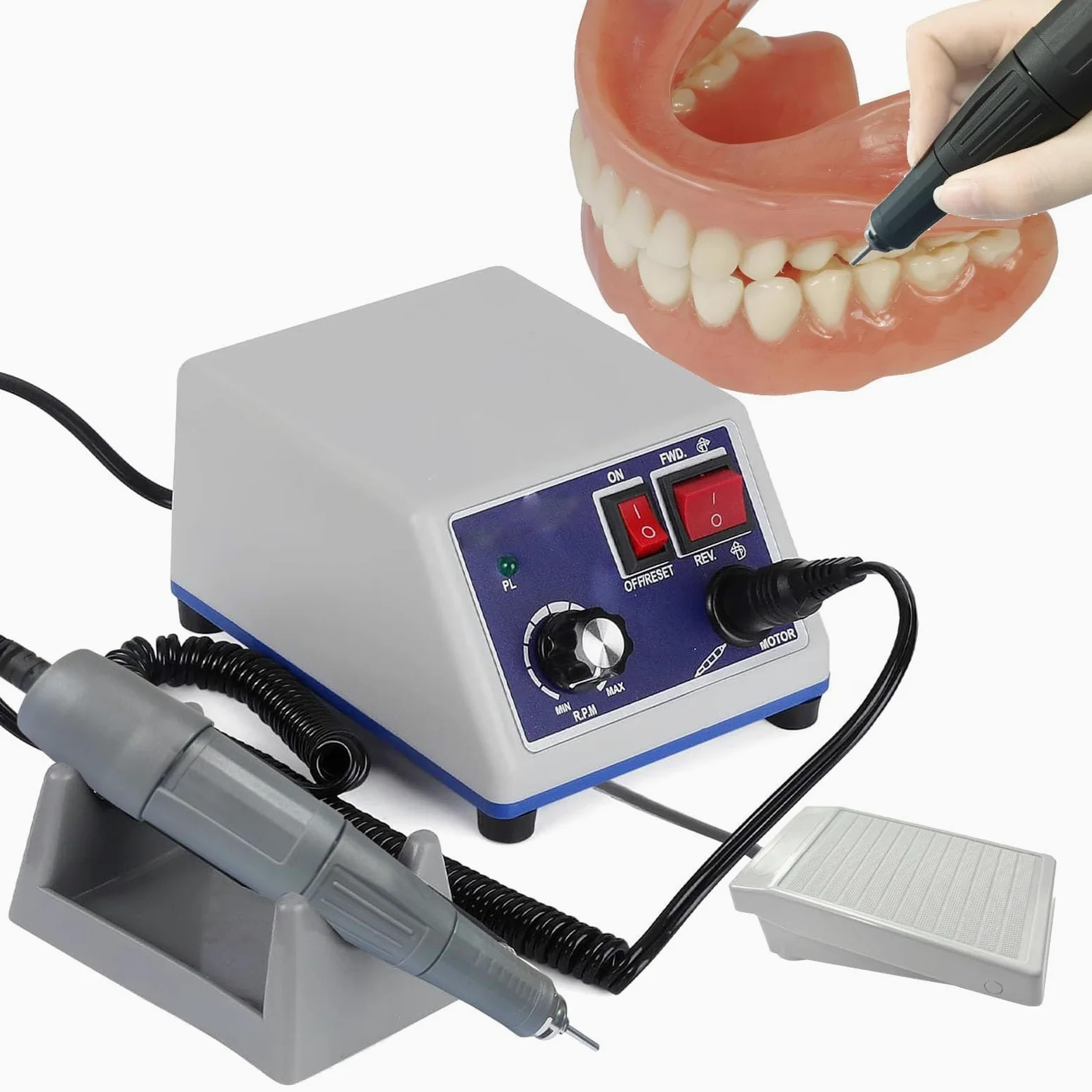 Mikrosilnik laboratoryjny 65W, 0-35 000 obr./min, silnik elektryczny 2,35 mm, polerka dla jubilerów, rzemieślników, sprzęt laboratoryjny