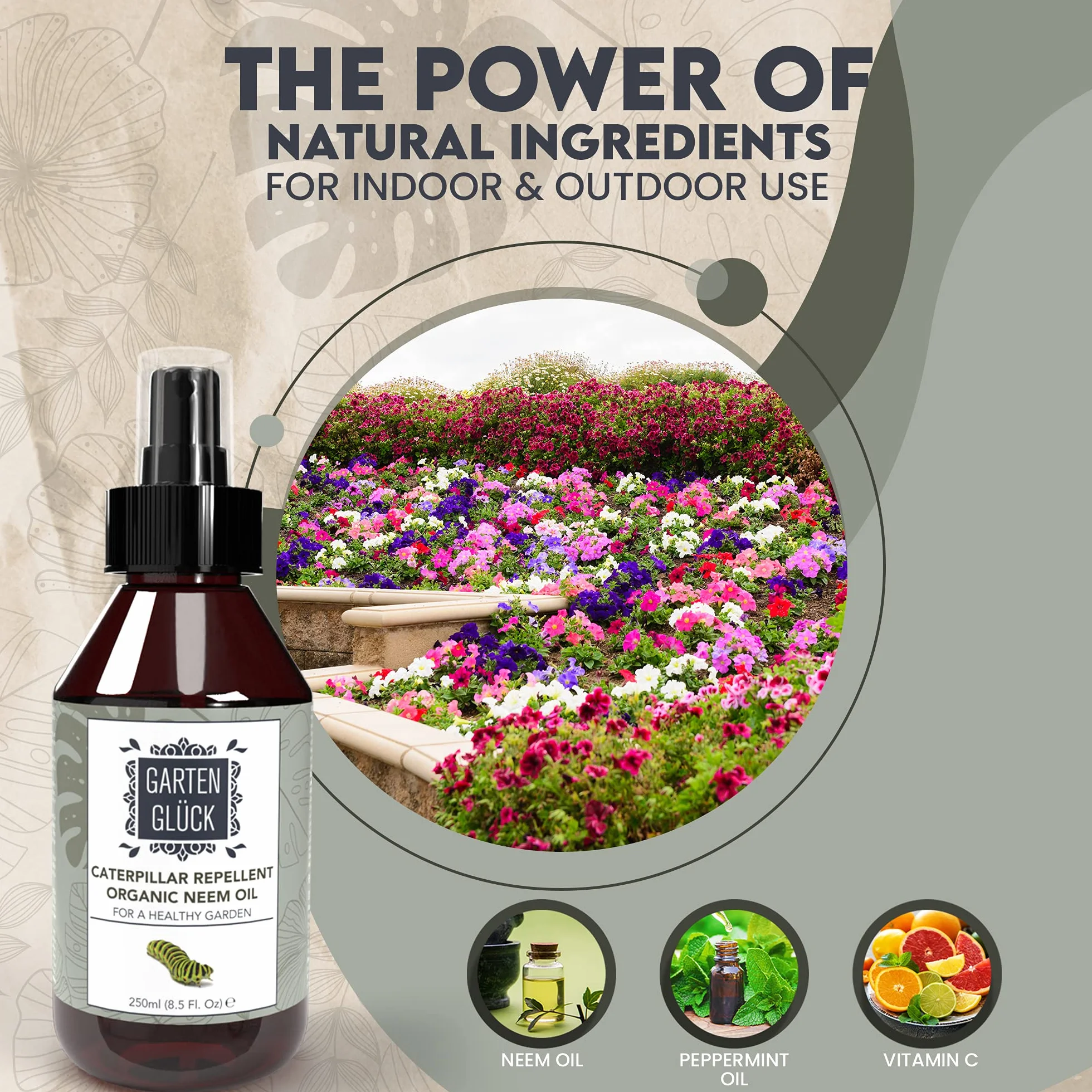 Neem Oil dla Roślin Spray 250 ml - Środek odstraszający mszyce, omacnice bukszpanowe